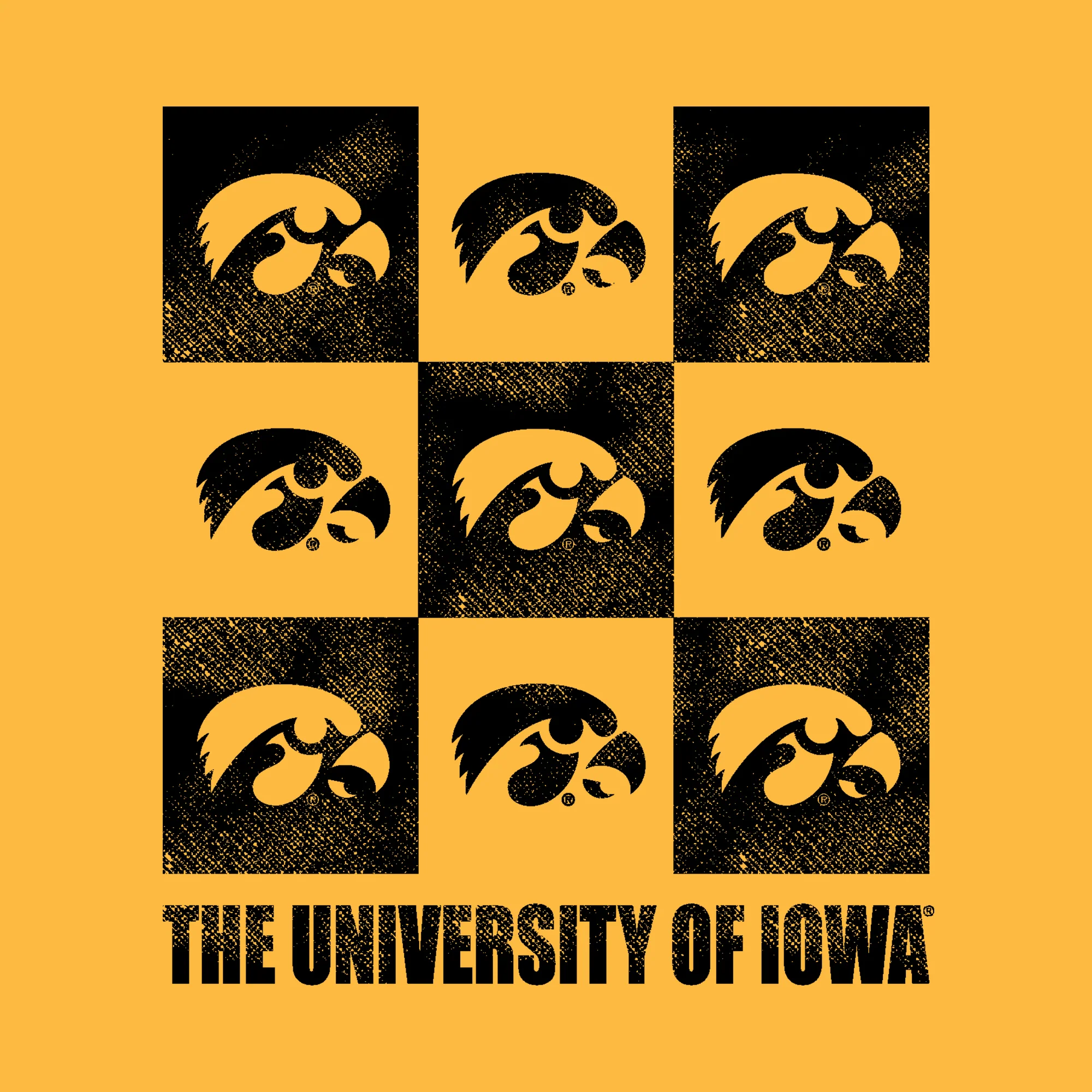 Iowa Hawkeyes Checkerbox Crewneck Sweatshirt - Gold - Image 2