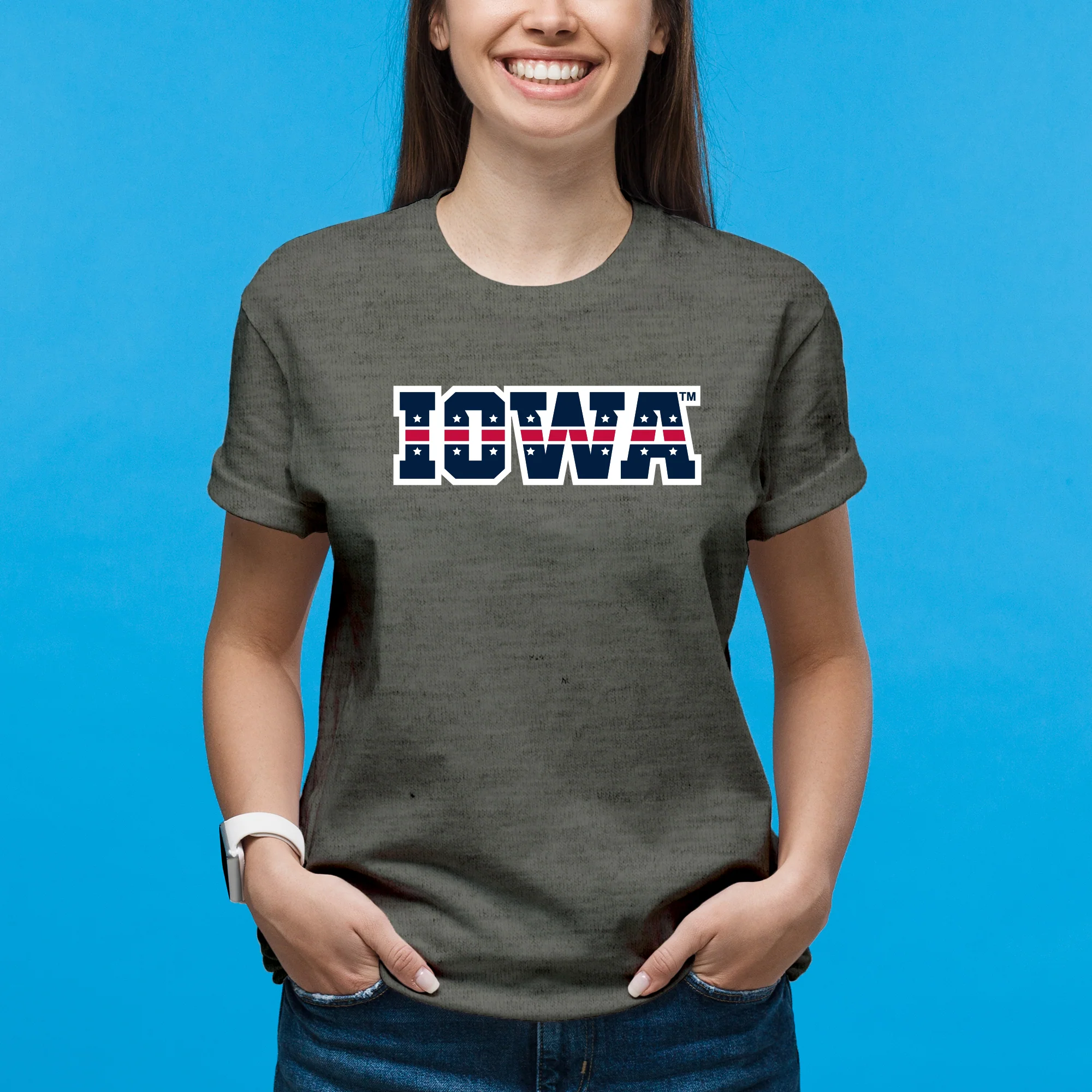 Iowa Hawkeyes Patriotic Wordmark T Shirt - Image 4