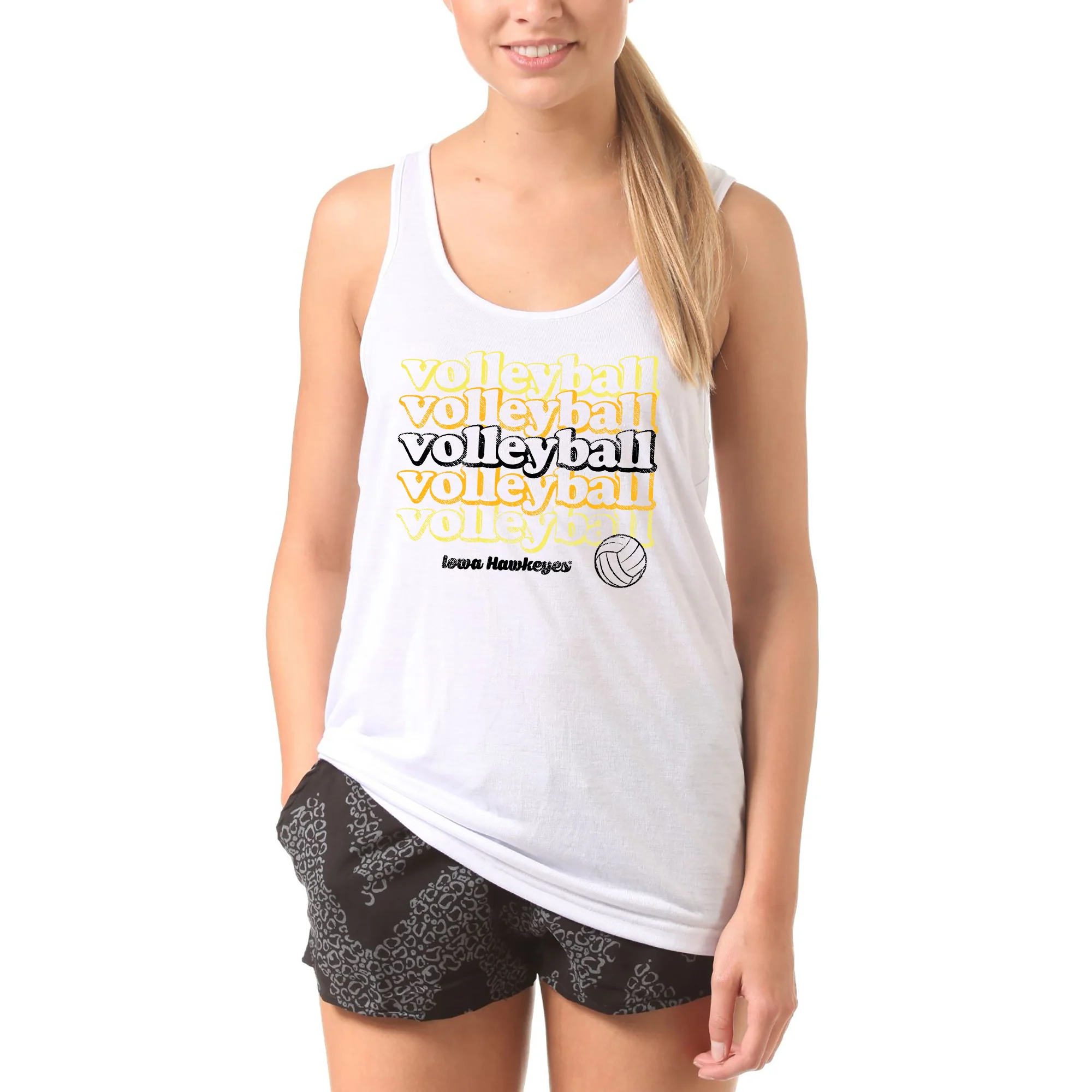 Iowa Hawkeyes Volleyball Repeat Tank Top - White - Image 3