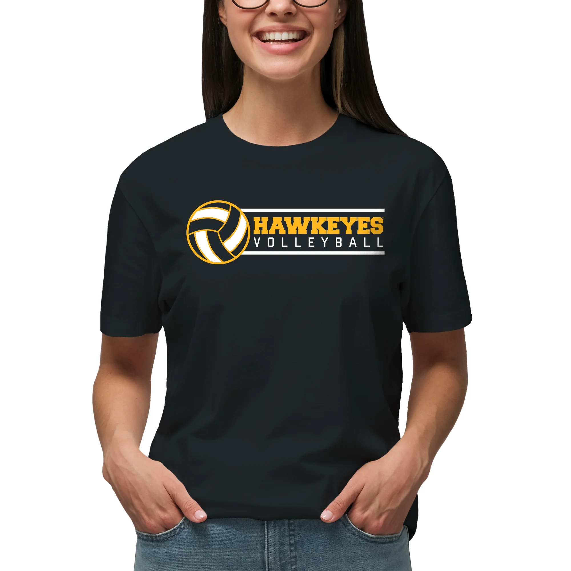Iowa Hawkeyes Volleyball Spotlight T Shirt - Black - Image 5