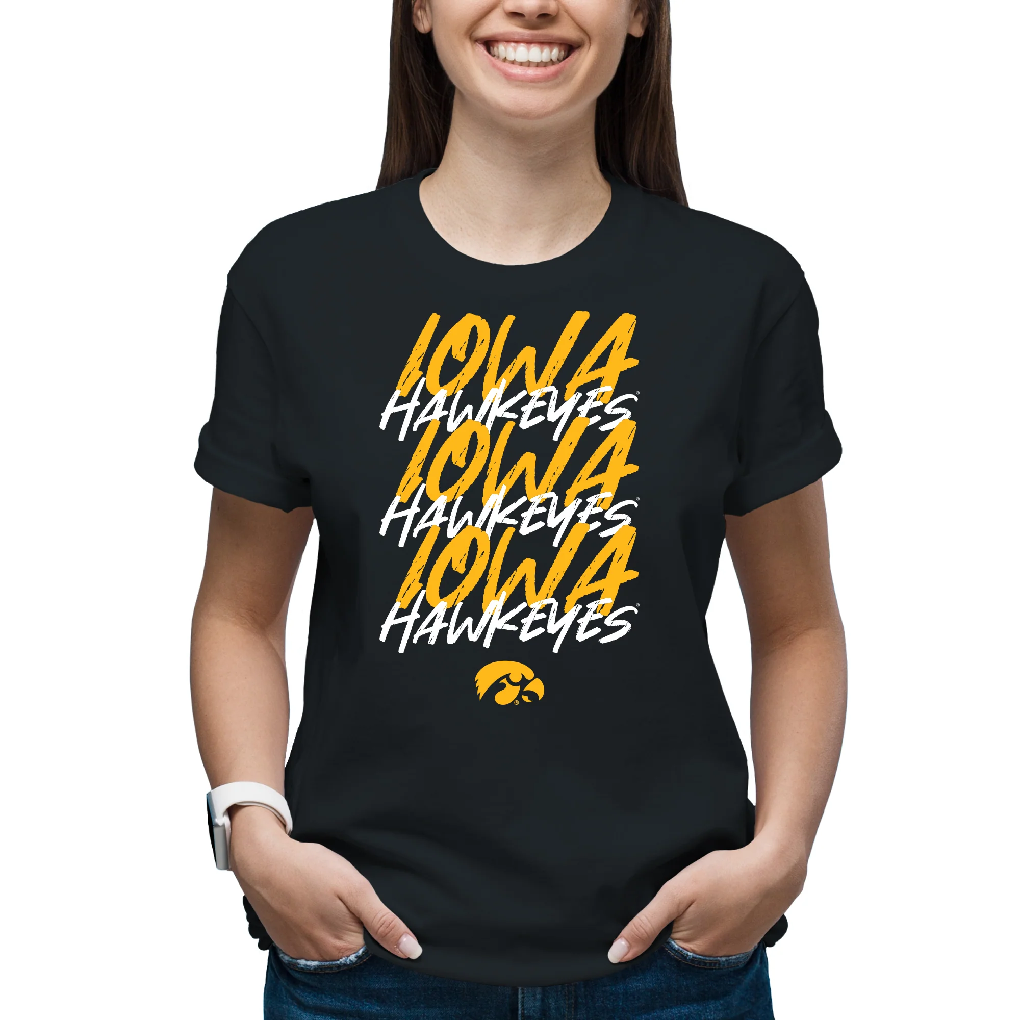 Iowa Marker Repeat T-Shirt - Black - Image 5