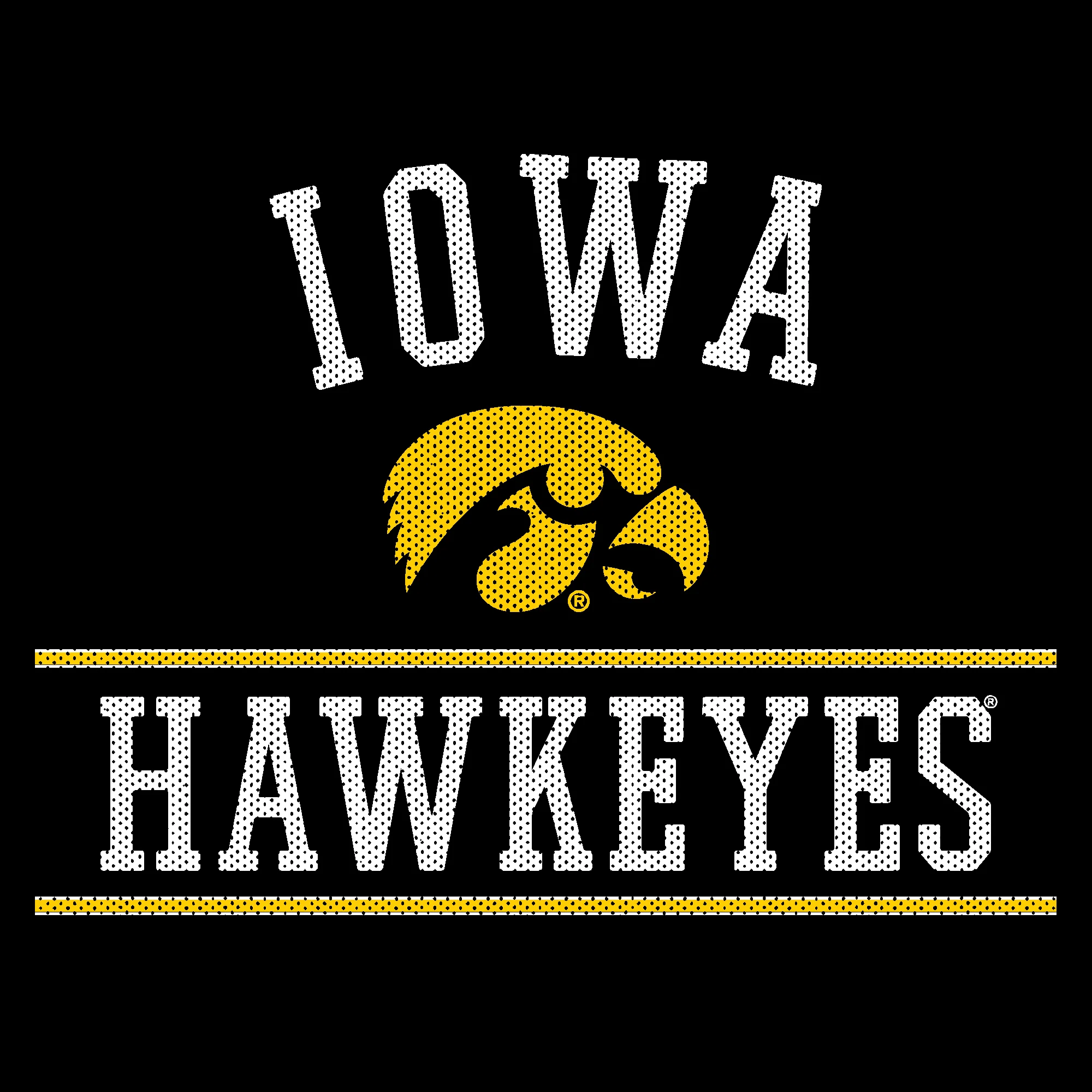 Mesh Arch Iowa Hawkeyes Heavy Blend Hoodie - Black - Image 2