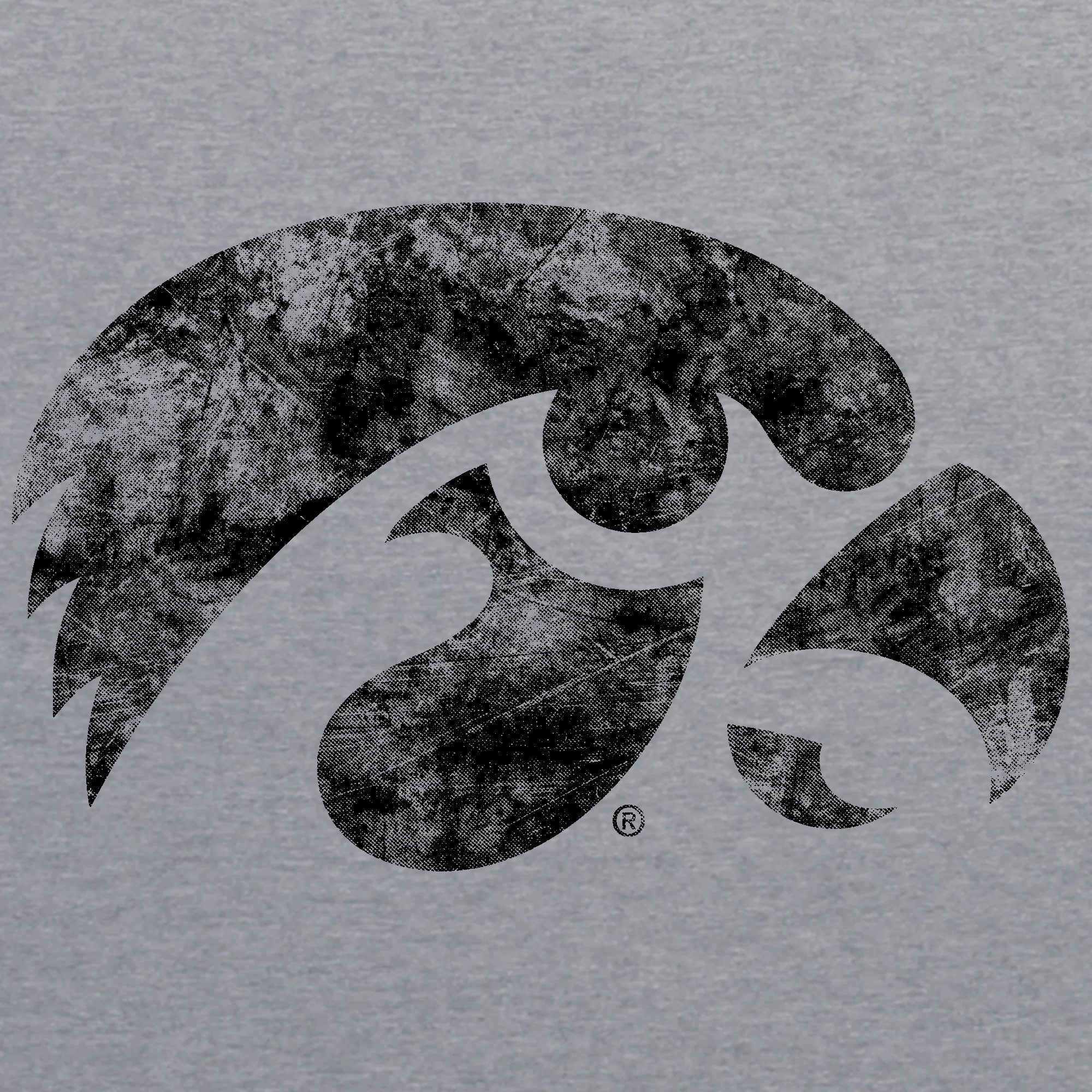 Iowa Primary Logo Distress Triblend T-Shirt - Grey Triblend - Image 2