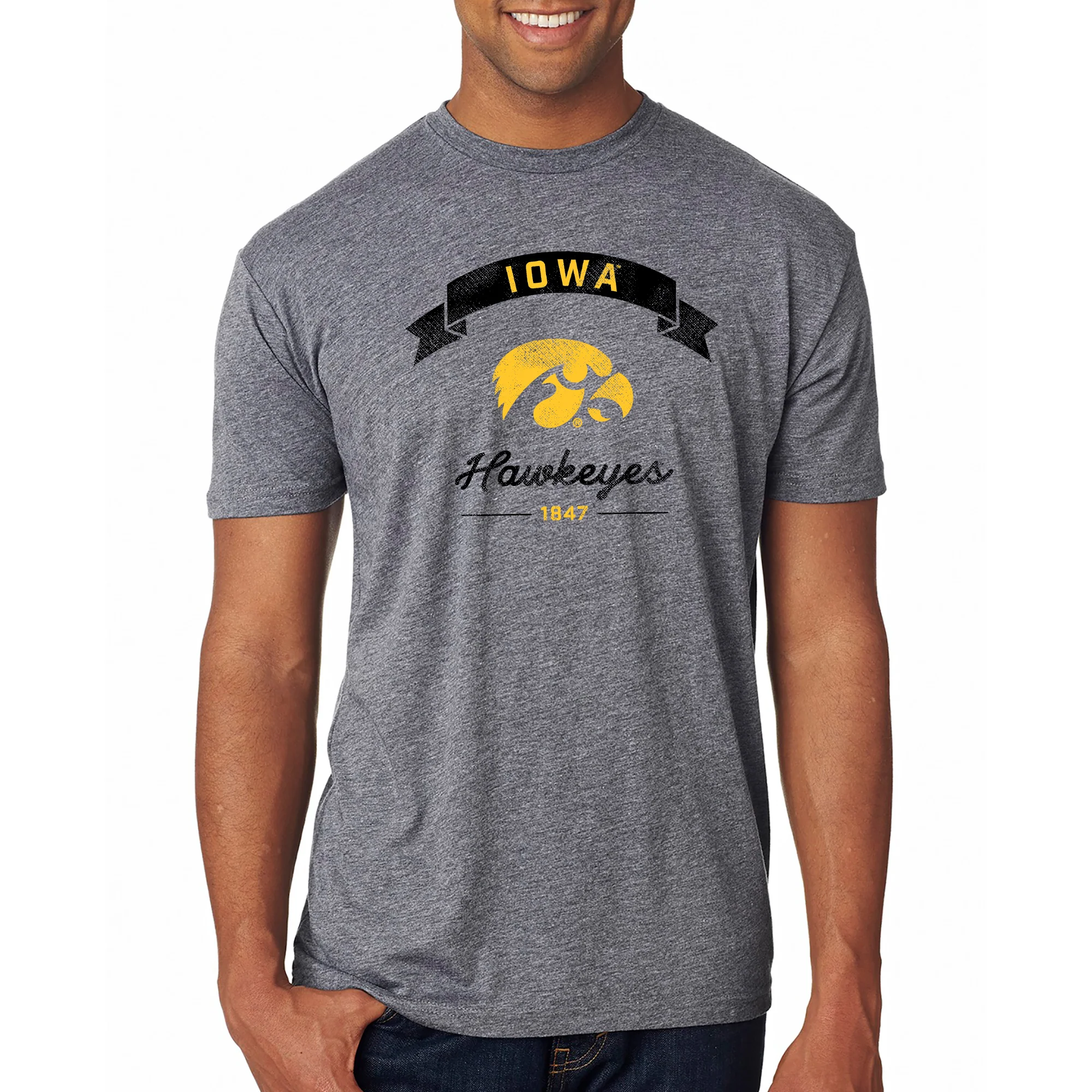 Iowa Ribbon Arc NLA Triblend T-Shirt - Premium Heather - Image 3