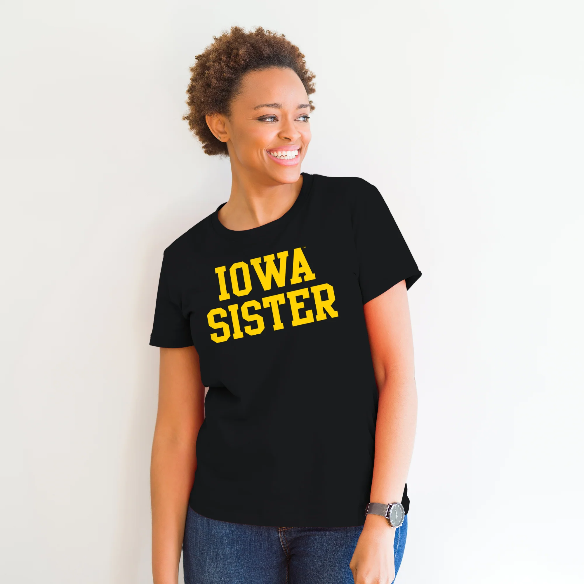 University of Iowa Hawkeyes Basic Block Sister Short Sleeve T Shirt - Black - Image 4