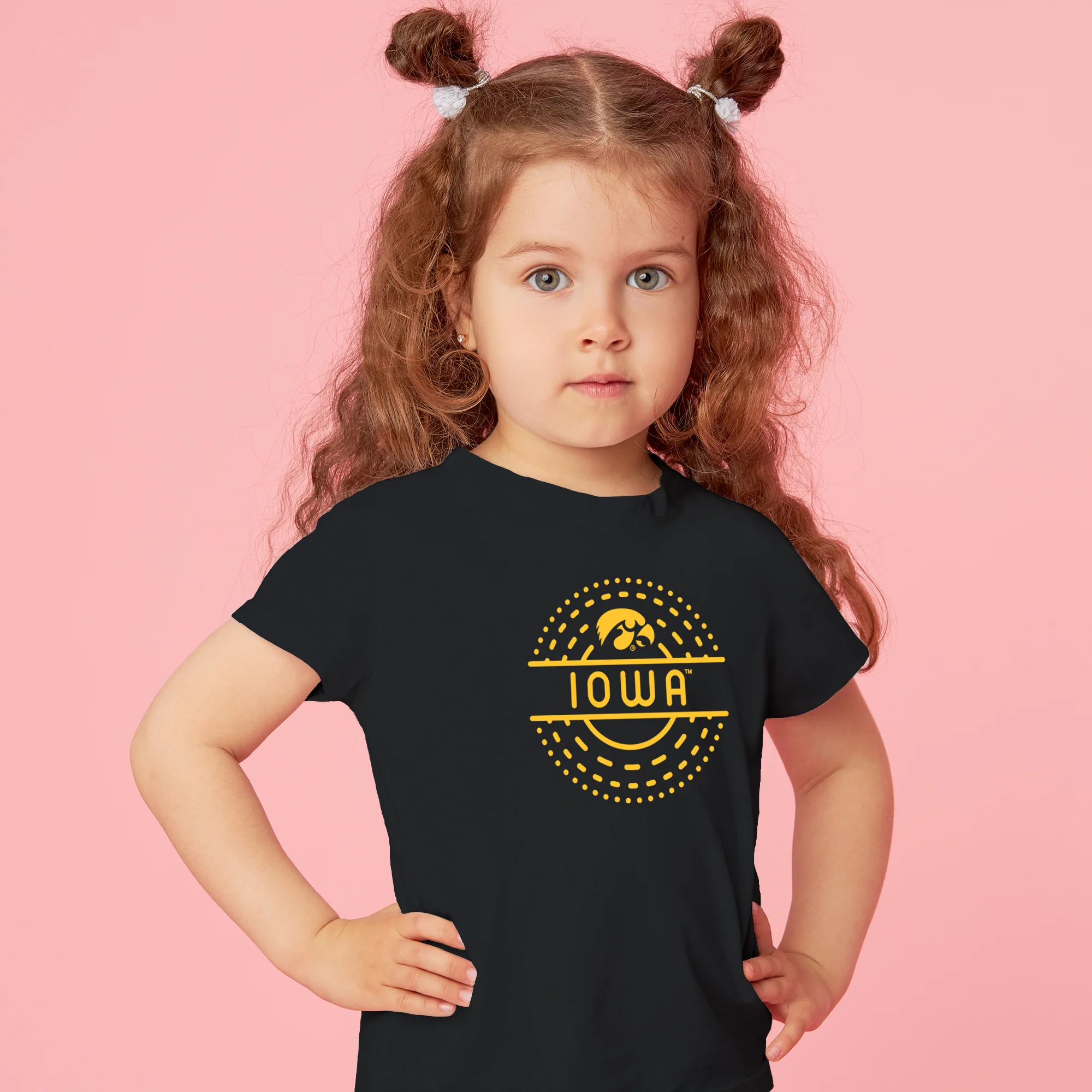 Iowa Sunny Circle Toddler T-Shirt - Black - Image 4