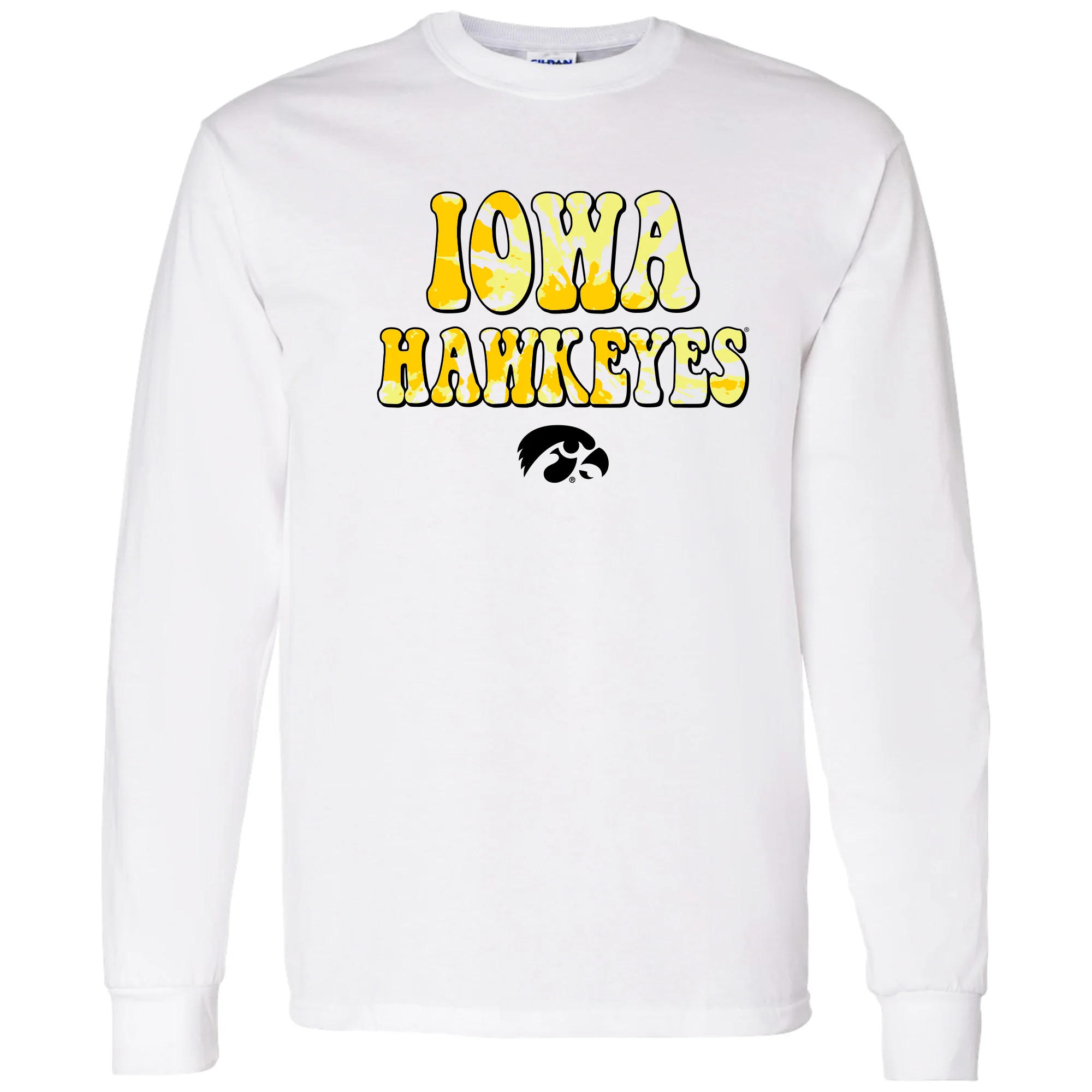 Iowa Tie Dye Type Long Sleeve - White