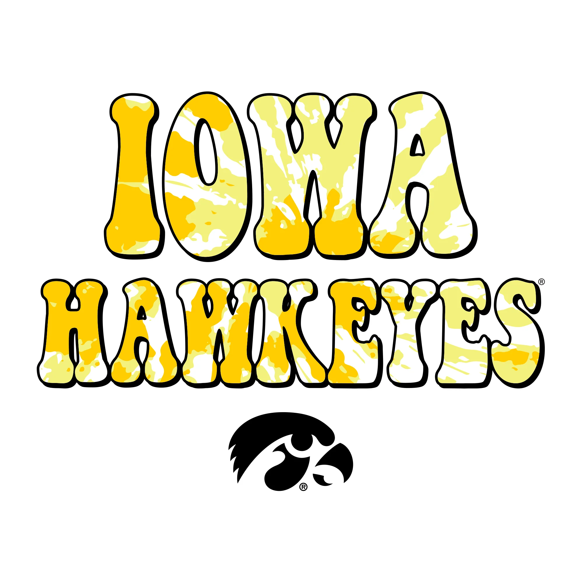 Iowa Tie Dye Type T-Shirt - White - Image 2