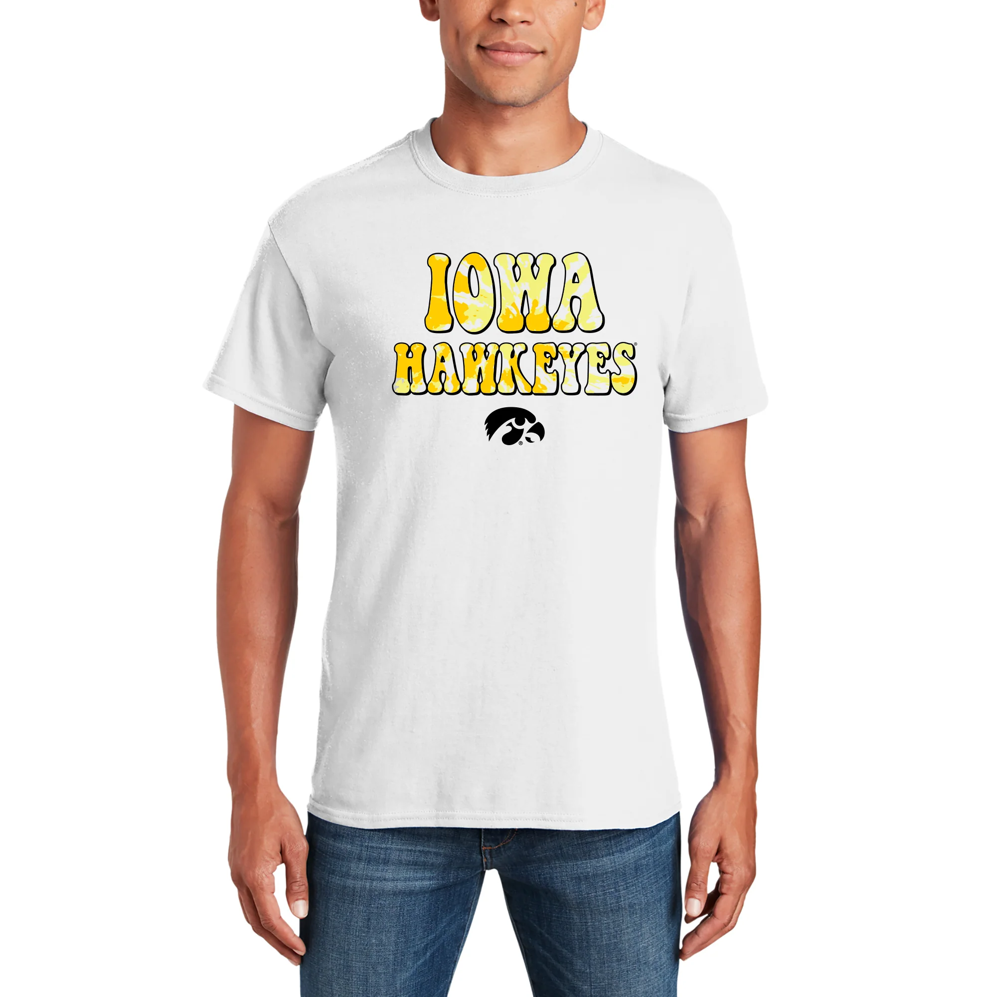 Iowa Tie Dye Type T-Shirt - White - Image 4