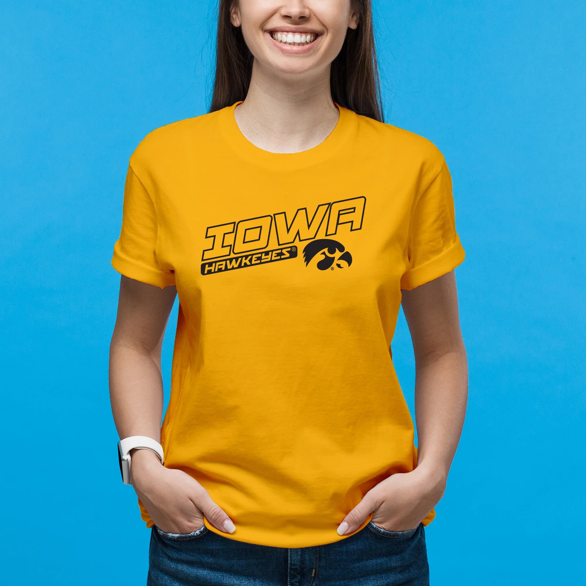 Iowa Warrior Slant T-Shirt - Gold - Image 4