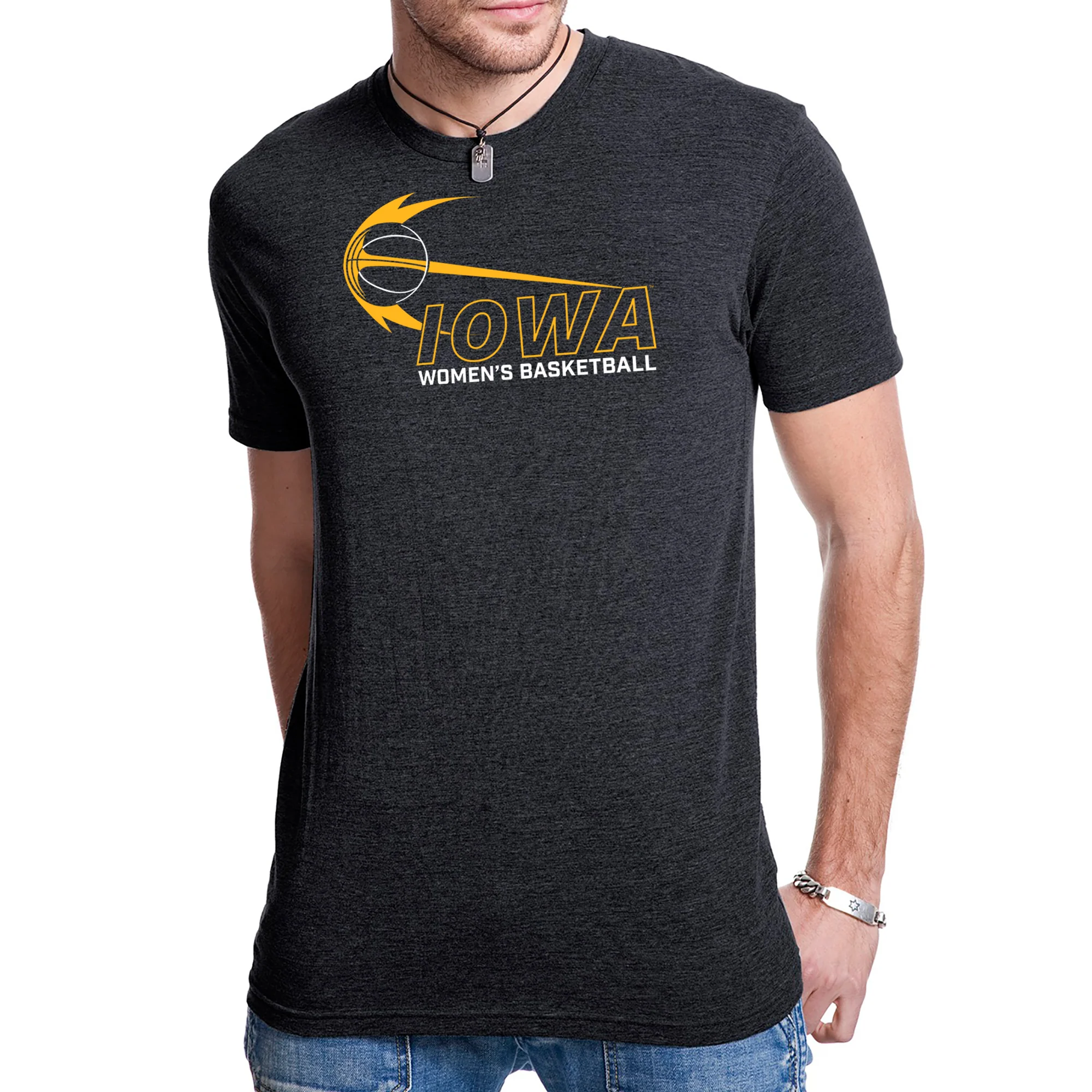 Iowa Women's Basketball Launch Triblend T-Shirt - Vintage Black - Image 4