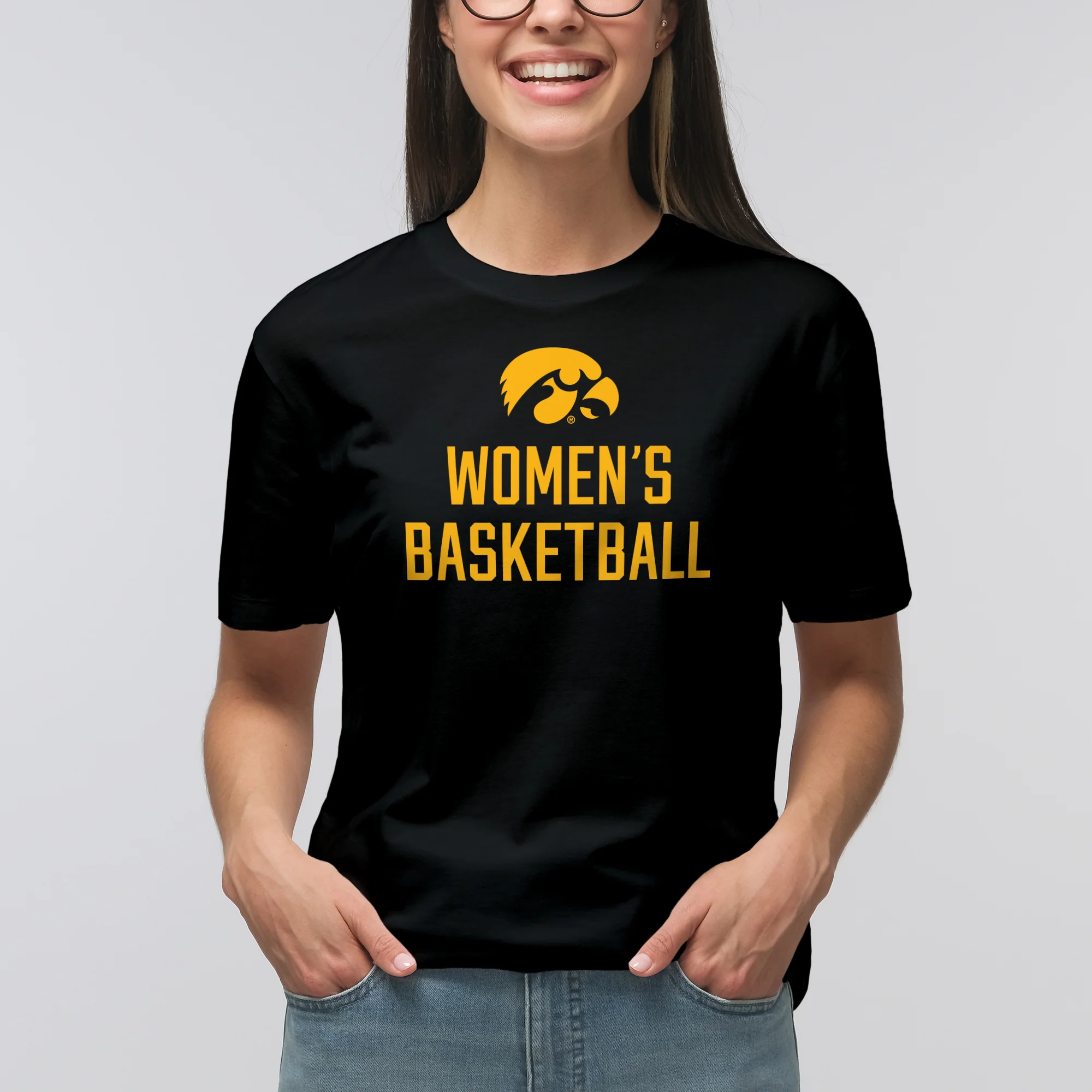 Iowa Women's Basketball Logo T-Shirt - Black - Image 3