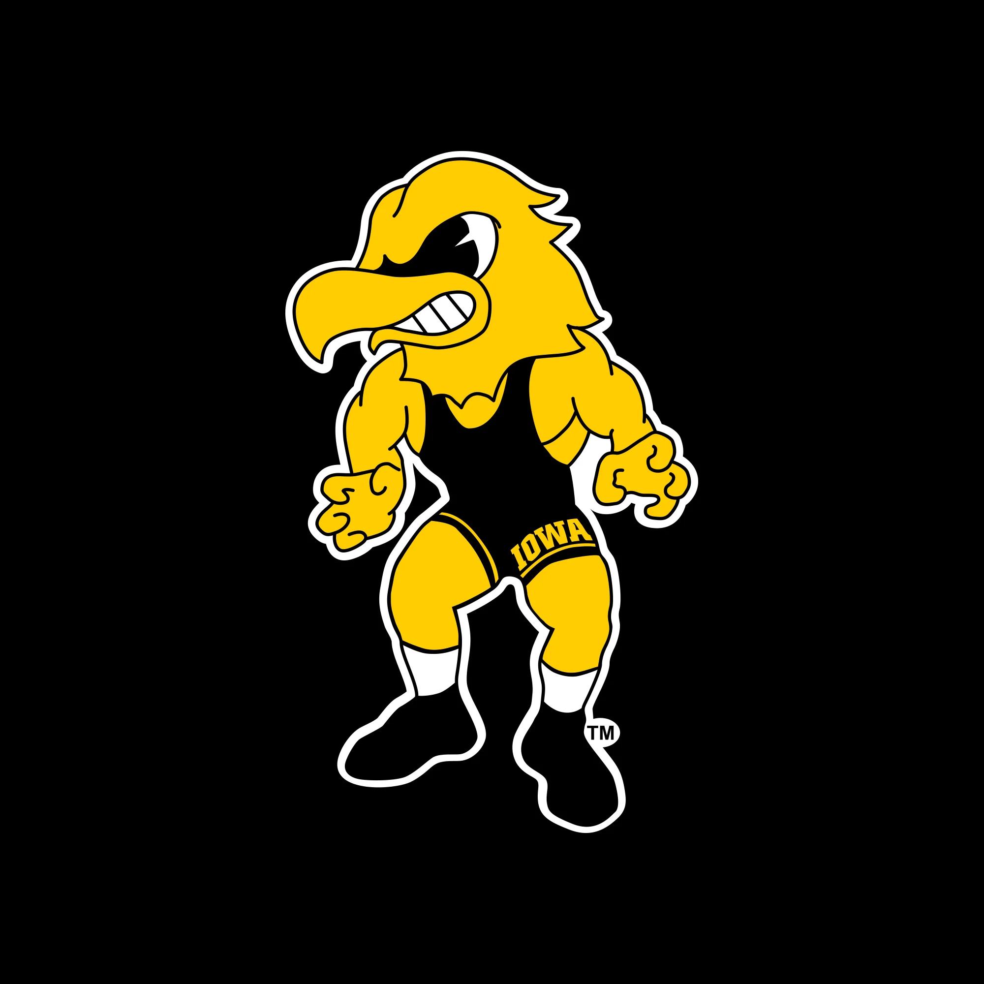 University of Iowa Hawkeyes Wrestling Herky Logo Left Chest Full Zip Hoodie - Black - Image 2
