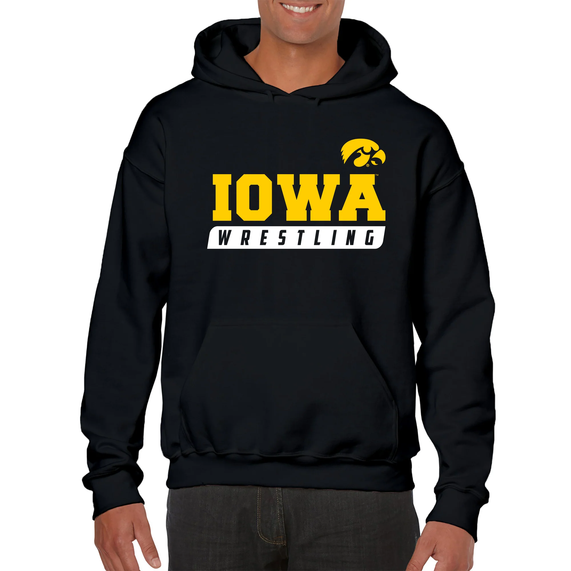 University of Iowa Hawkeyes Wrestling Slant Heavy Blend Hoodie - Black - Image 3