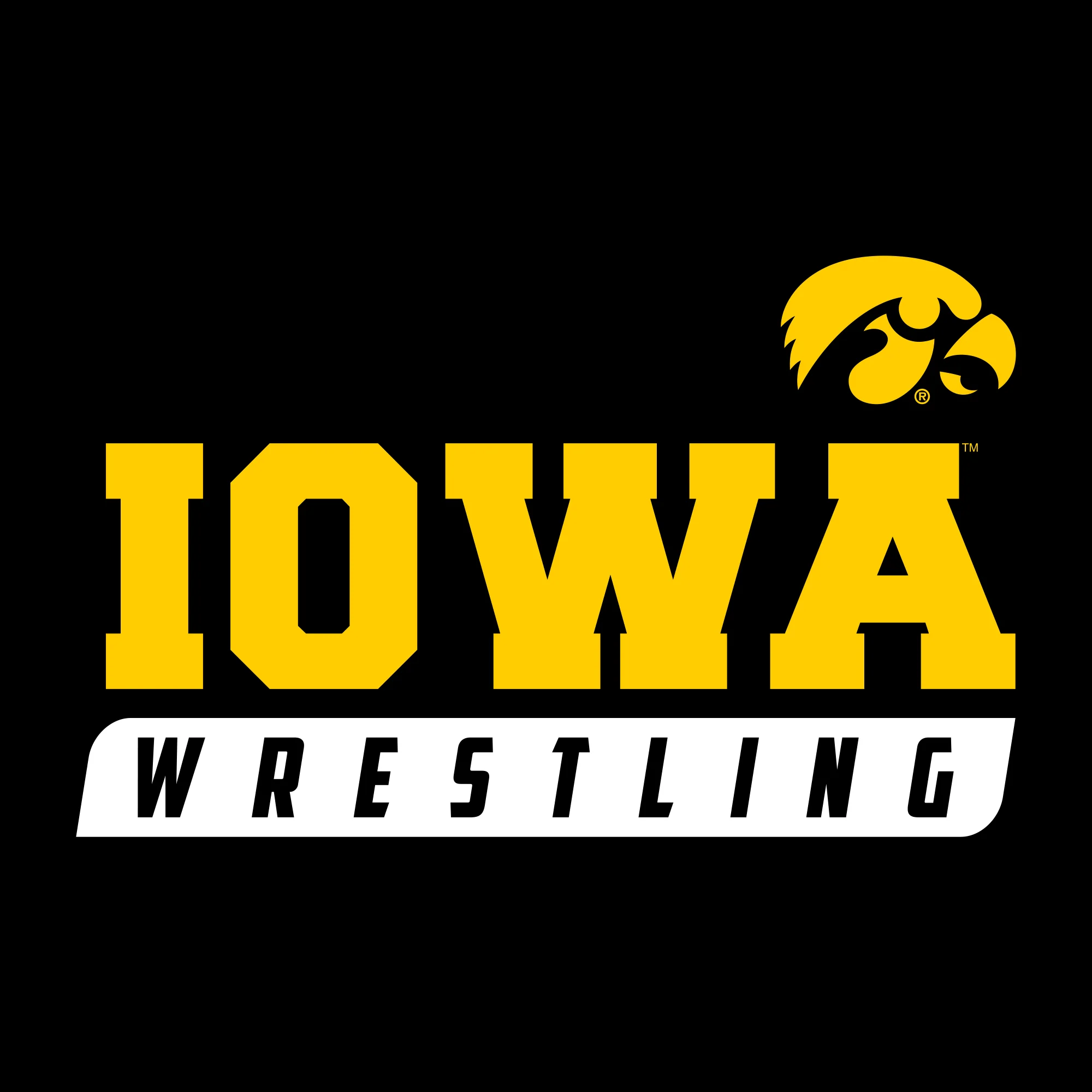 University of Iowa Hawkeyes Wrestling Slant Short Sleeve T Shirt - Black - Image 2