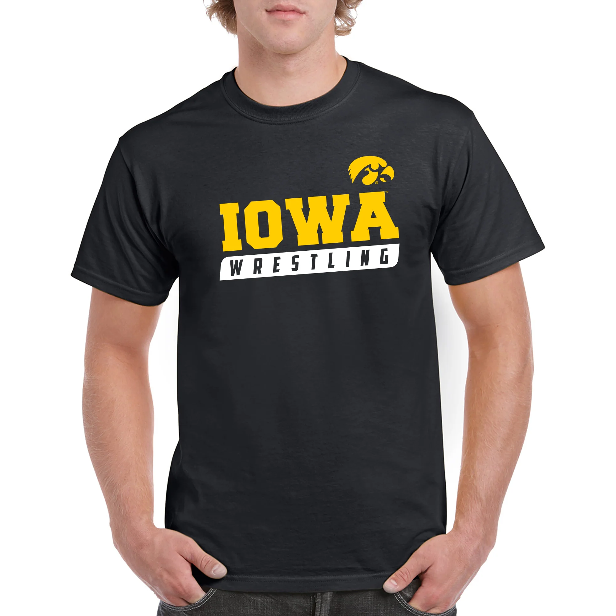 University of Iowa Hawkeyes Wrestling Slant Short Sleeve T Shirt - Black - Image 3