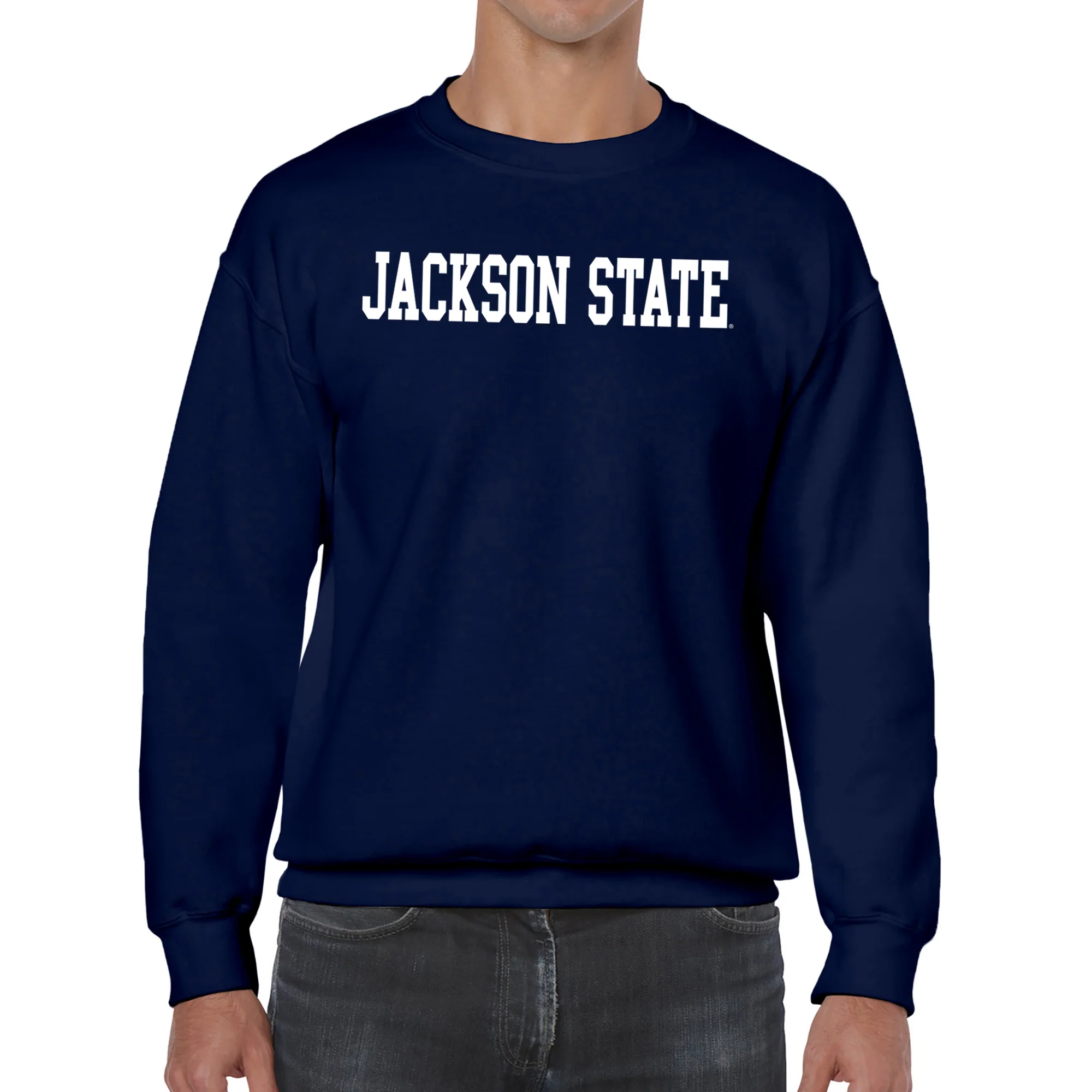 Jackson State Tigers Basic Block Crewneck Sweatshirt - Navy - Image 3
