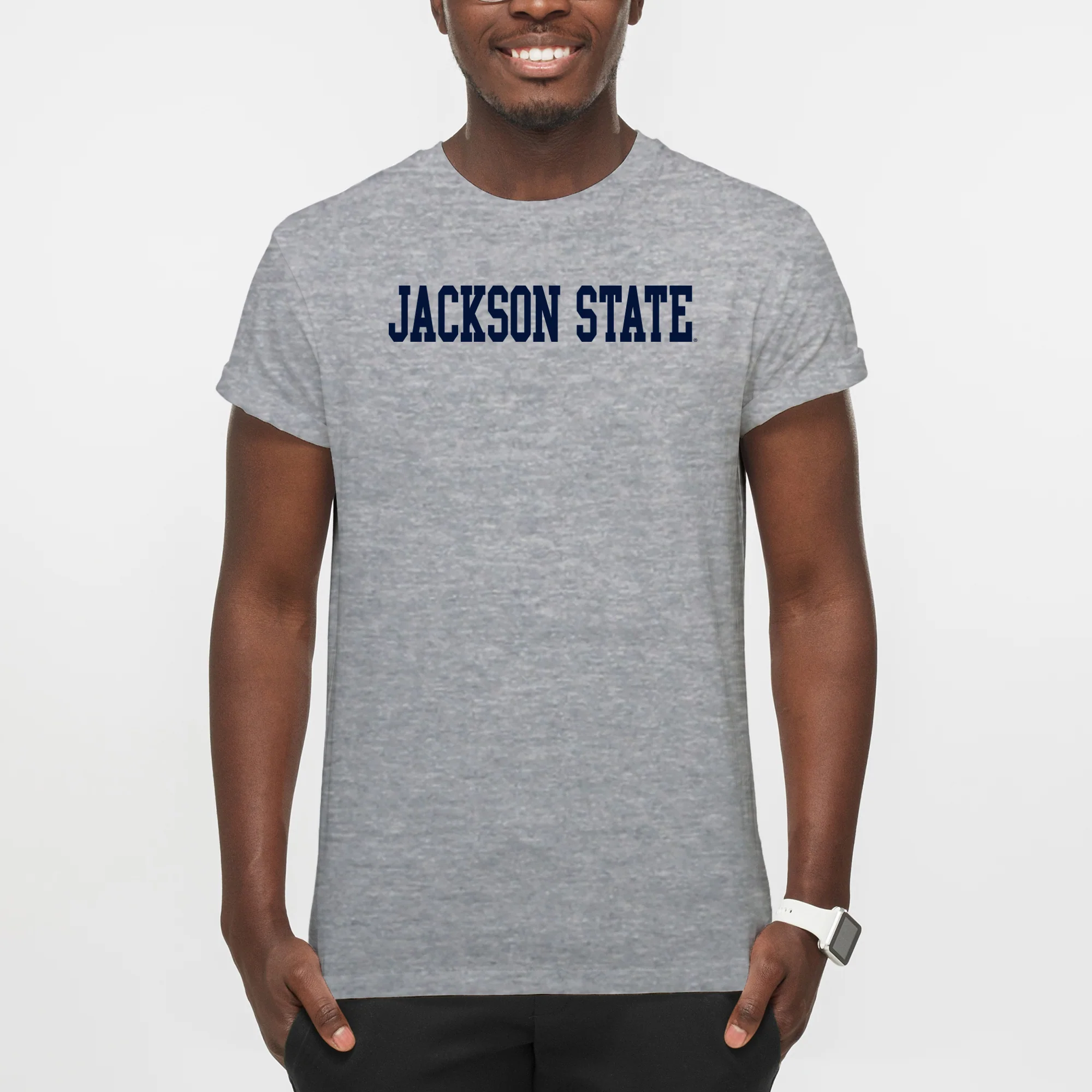 Jackson State Tigers Basic Block T Shirt - Sport Grey - Image 3