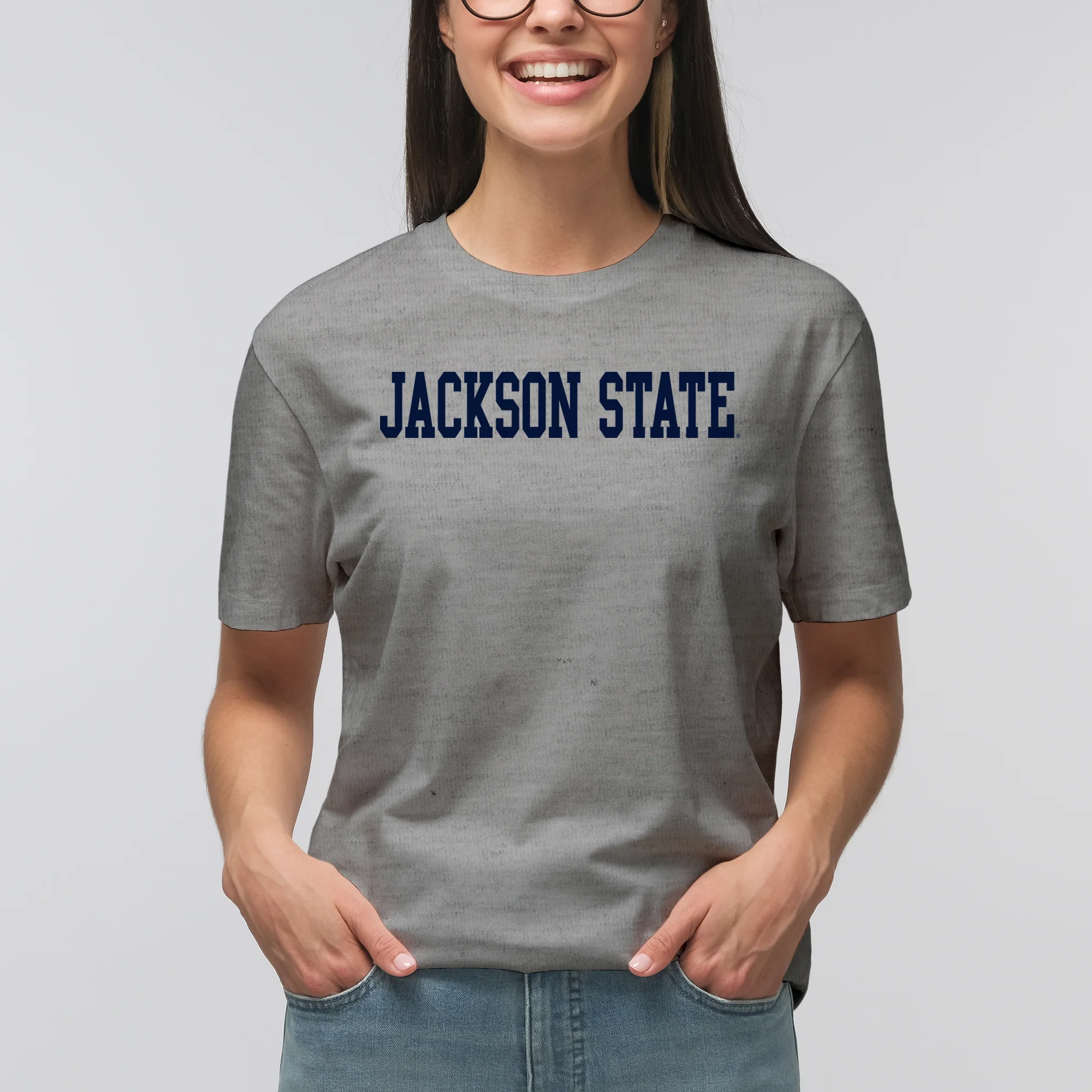 Jackson State Tigers Basic Block T Shirt - Sport Grey - Image 4