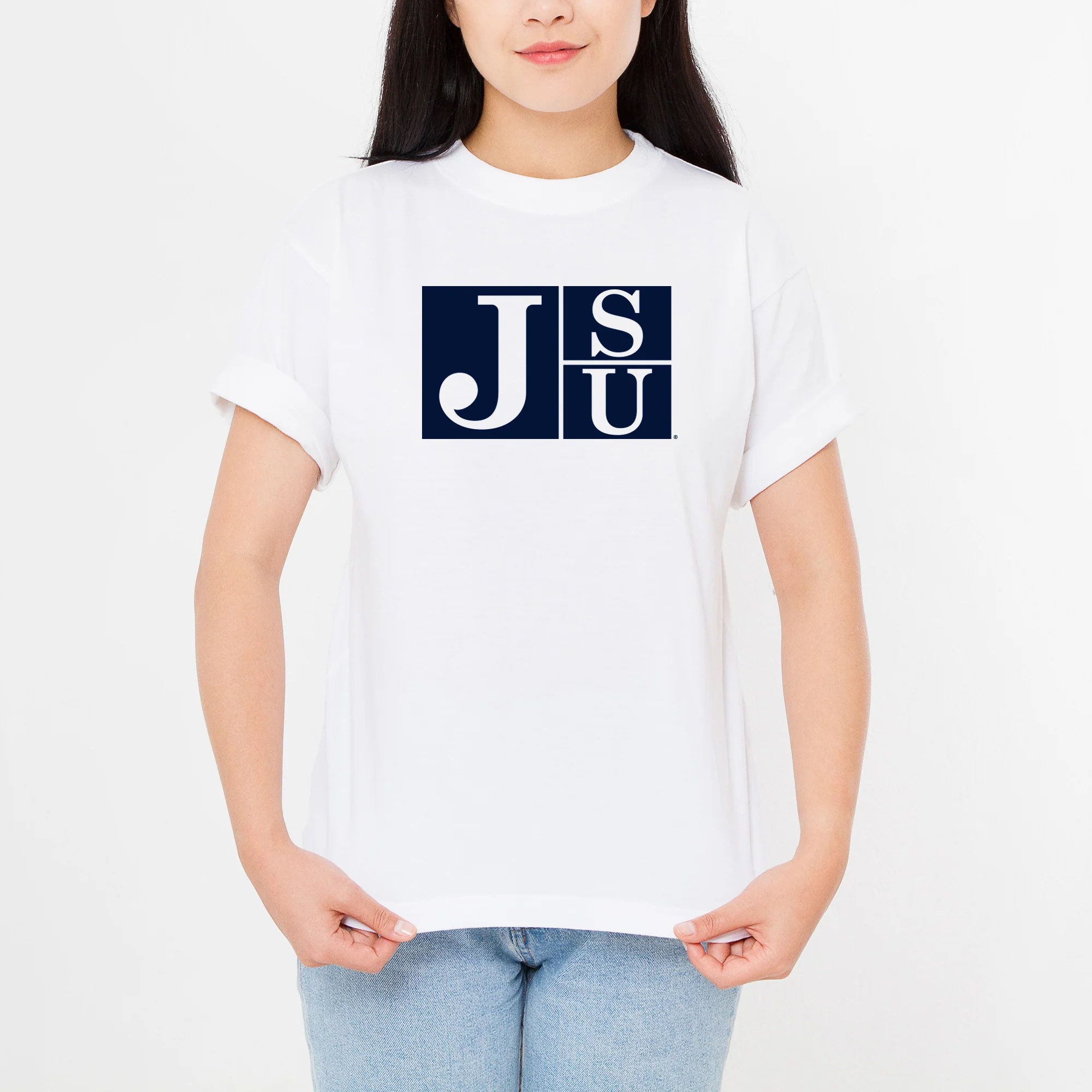 Jackson State Tigers Primary Logo T Shirt - White - Image 4