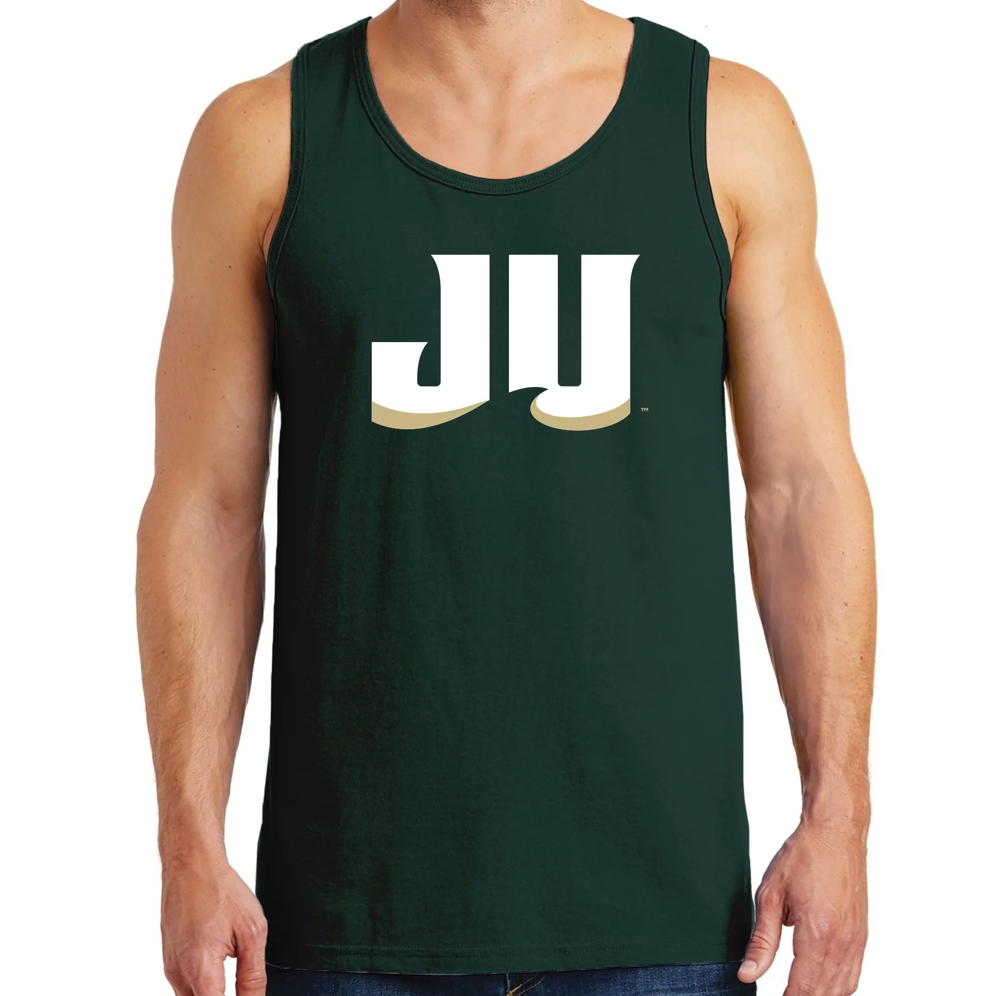 Jacksonville University Dolphins Primary Logo Cotton Tank Top - Forest - Image 3
