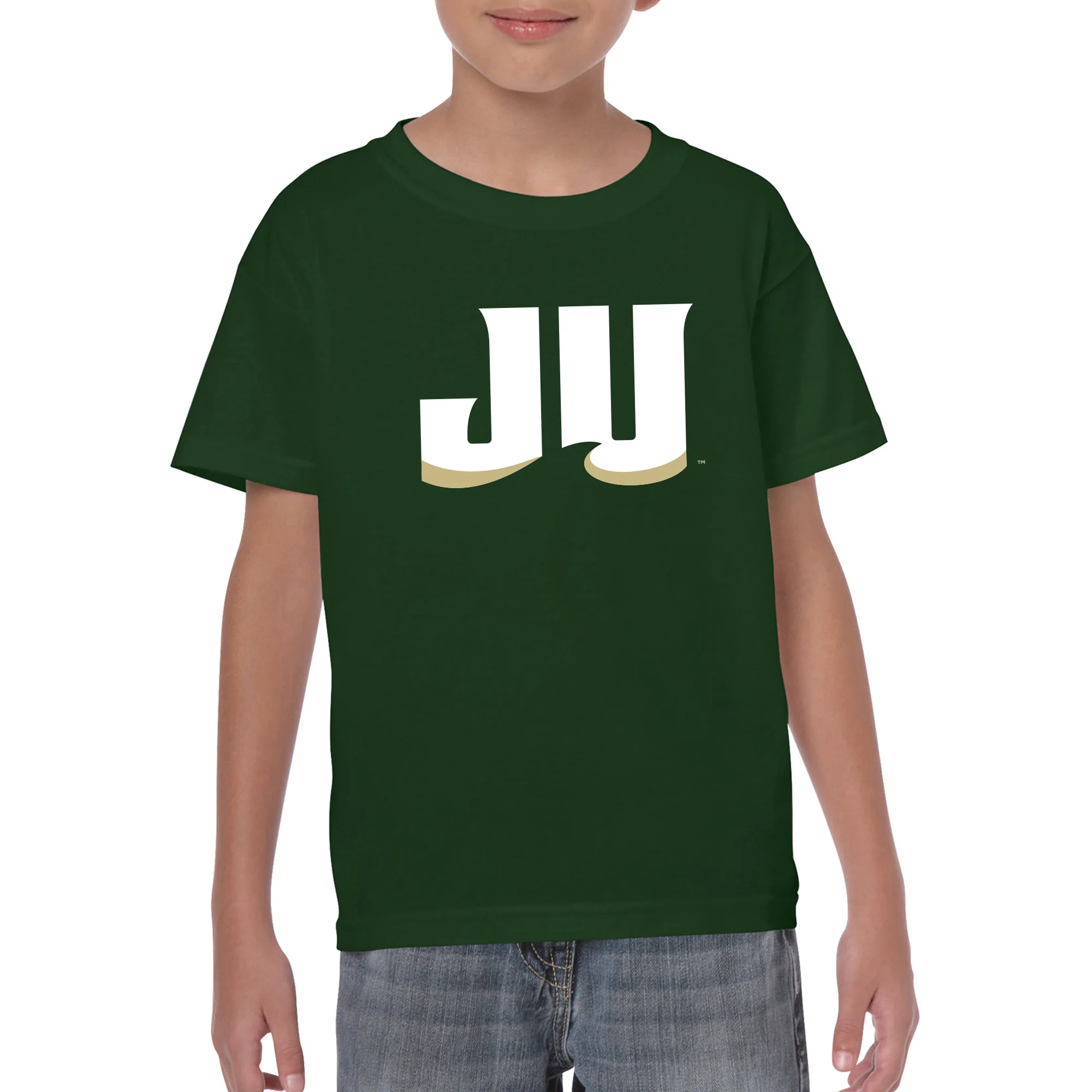 Jacksonville University Dolphins Primary Logo Cotton Youth T-Shirt - Forest - Image 3