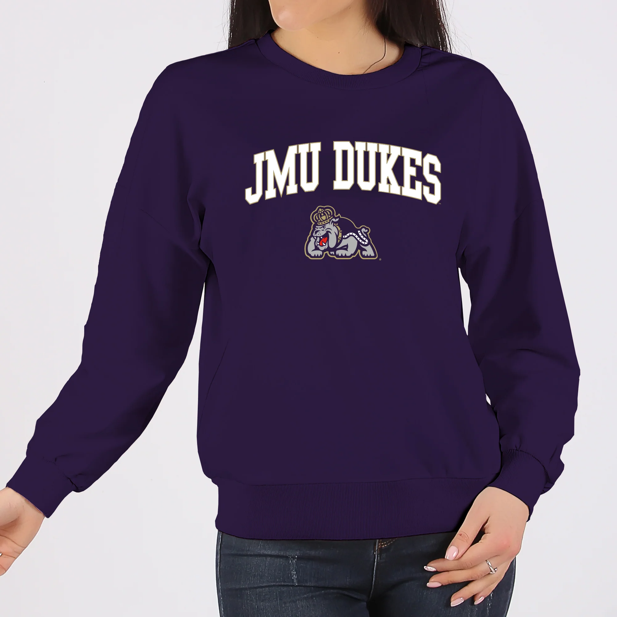 James Madison Arch Logo Crewneck - Purple - Image 4