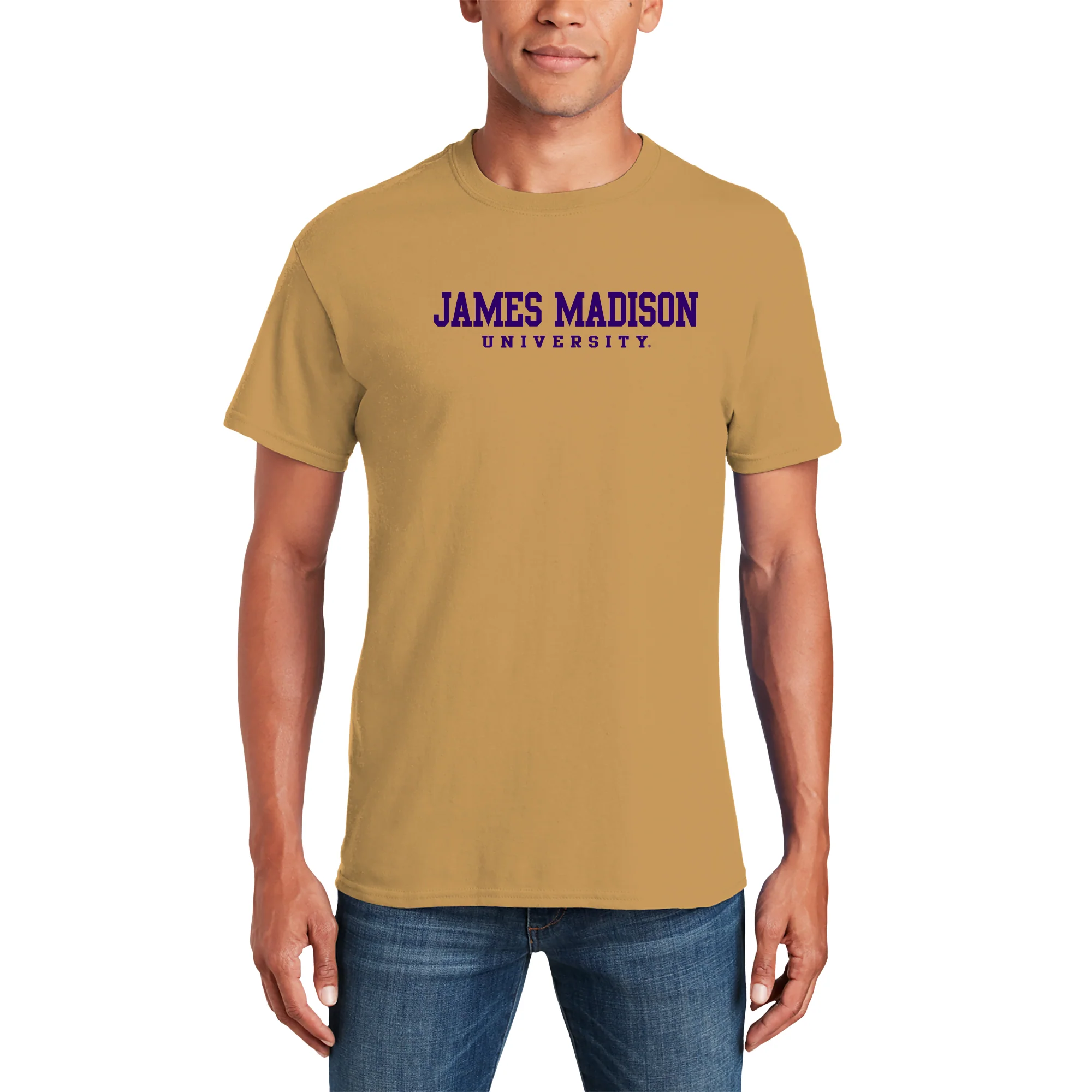 James Madison Basic Block T-Shirt - Old Gold - Image 3