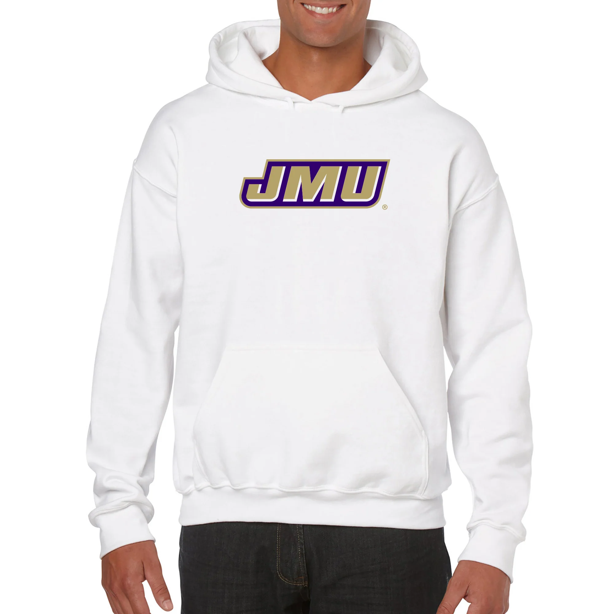 James Madison Primary Logo Hoodie - White - Image 3