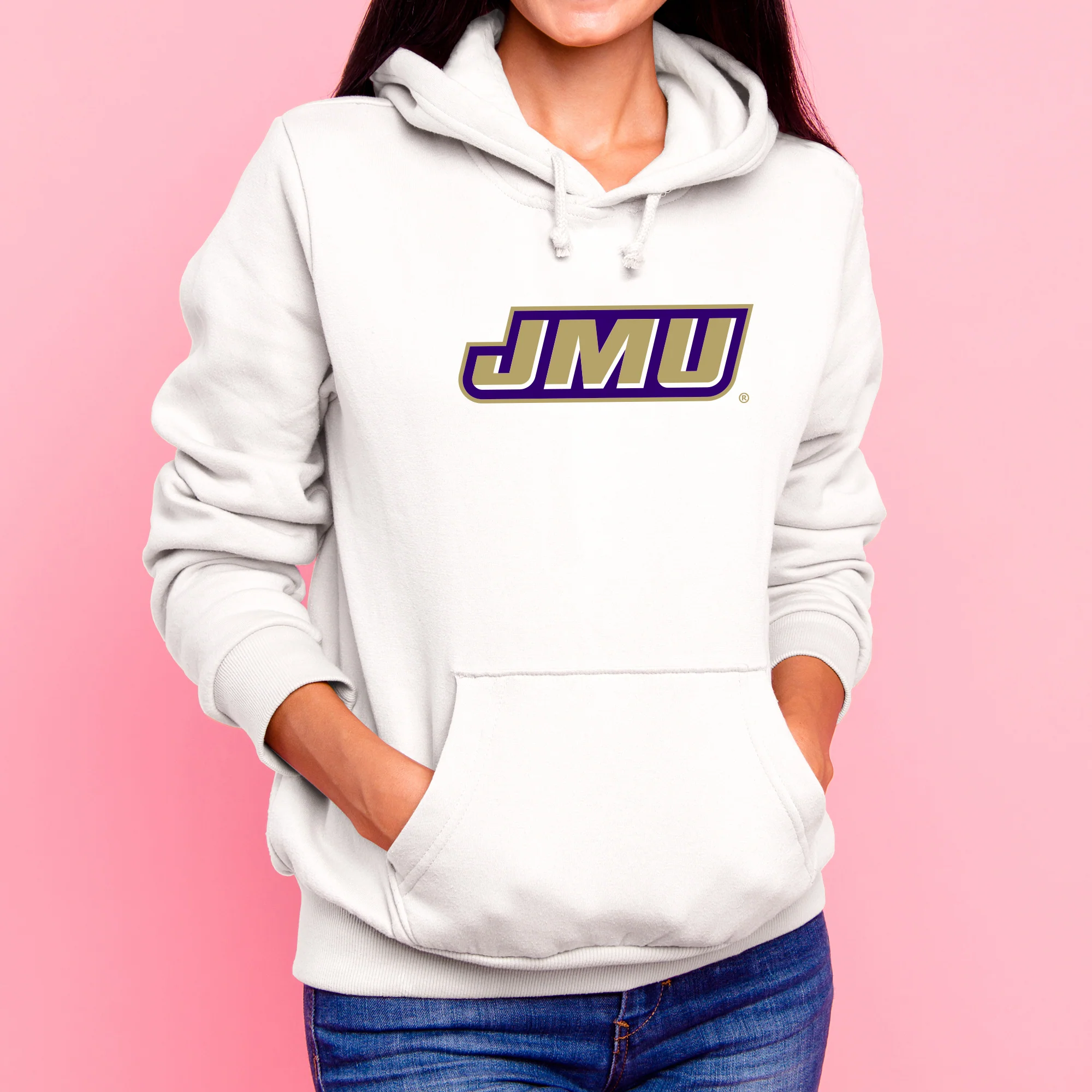 James Madison Primary Logo Hoodie - White - Image 4