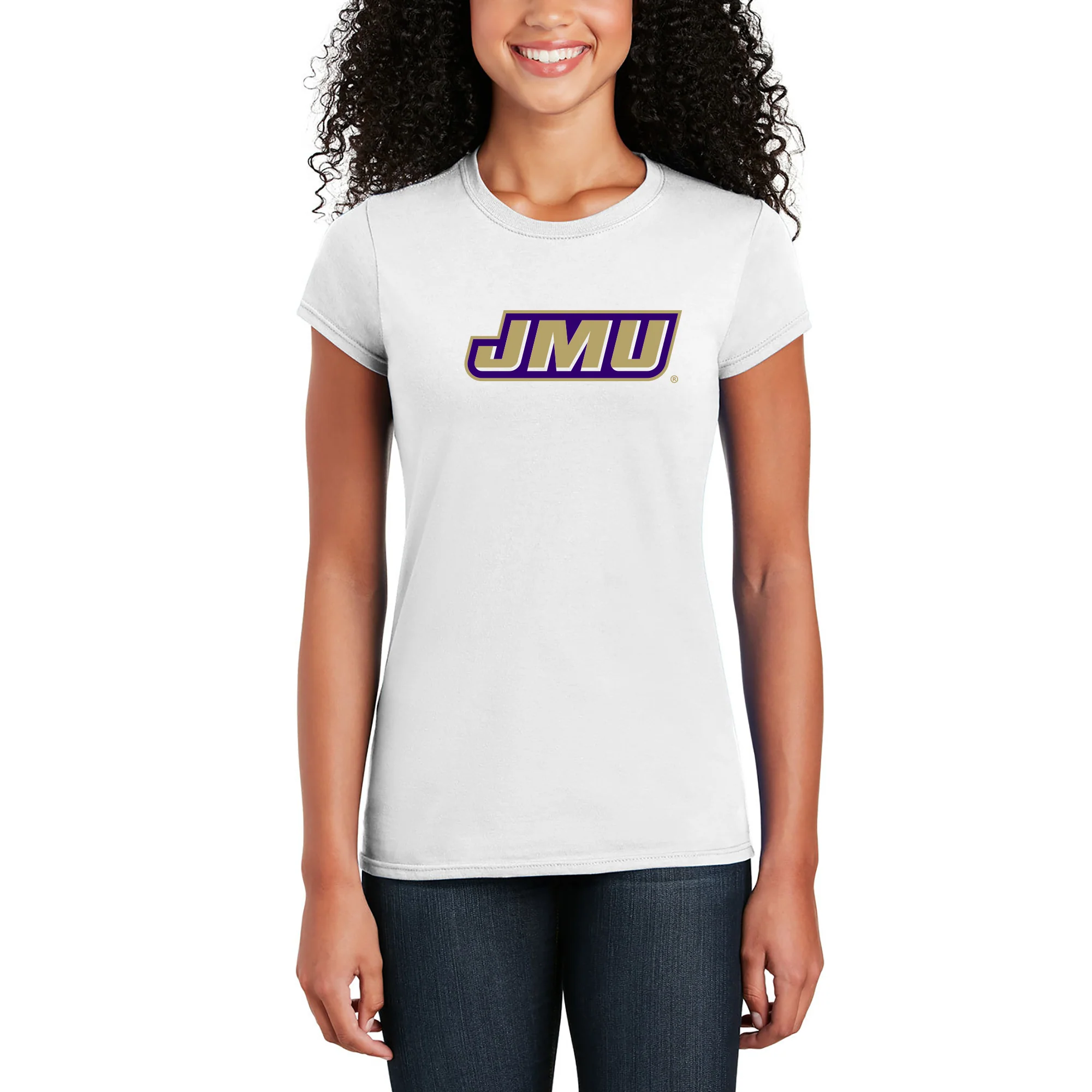 James Madison Primary Logo Women's T-Shirt - White - Image 3