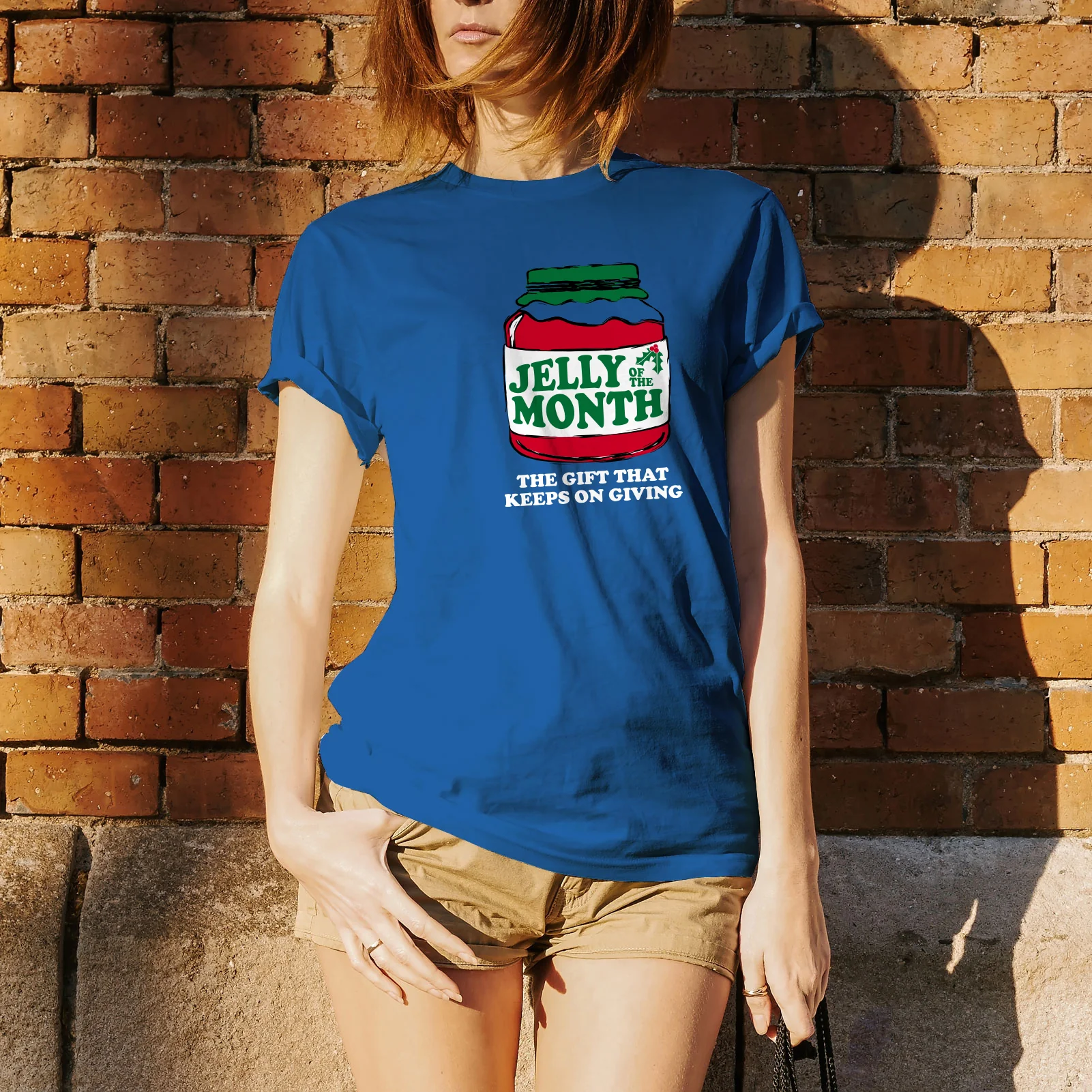 Jelly of the Month - Funny Christmas Vacation Graphic T Shirt - Royal - Image 4