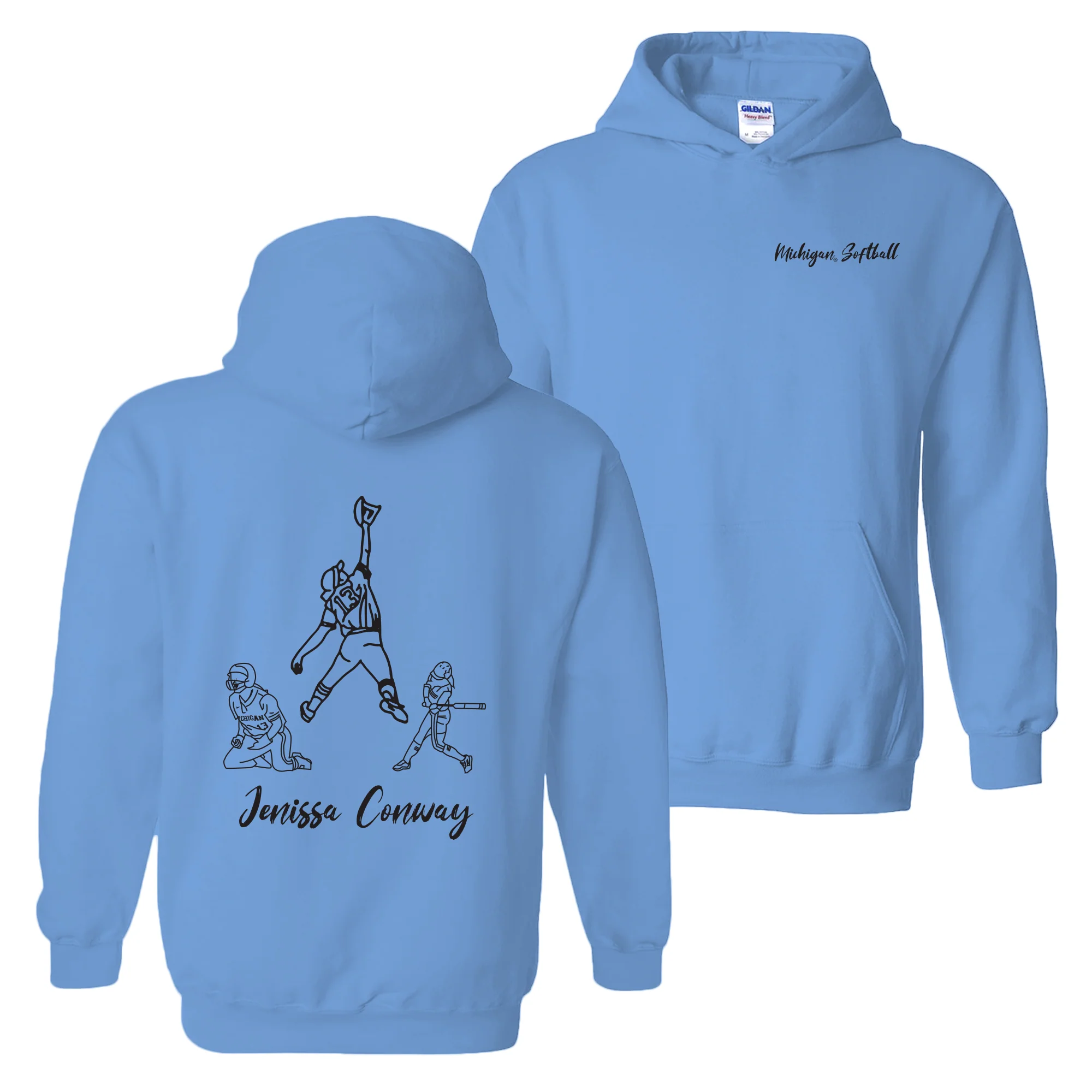 Jenissa Conway Michigan Softball Triad Hoodie - C Blue