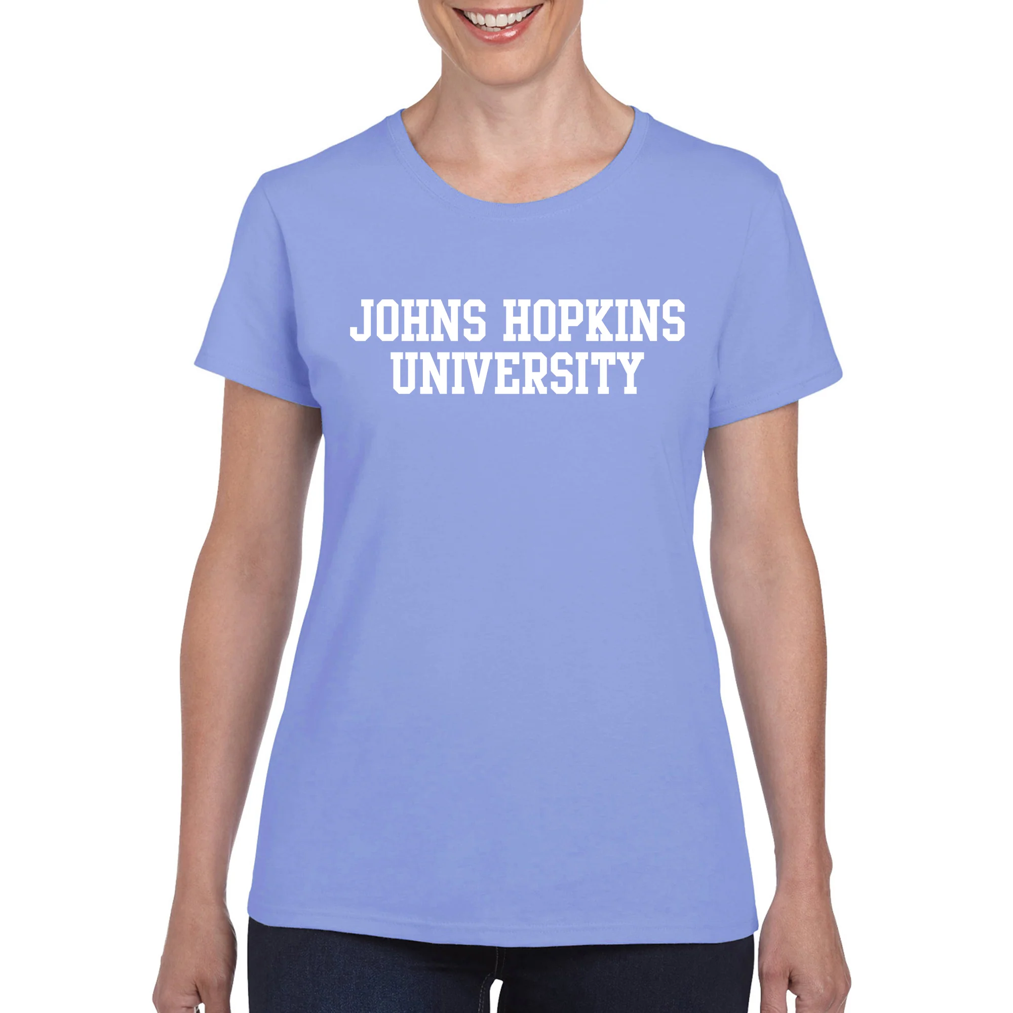 Johns Hopkins Blue Jays Basic Block Women's T-Shirt - Carolina Blue - Image 3