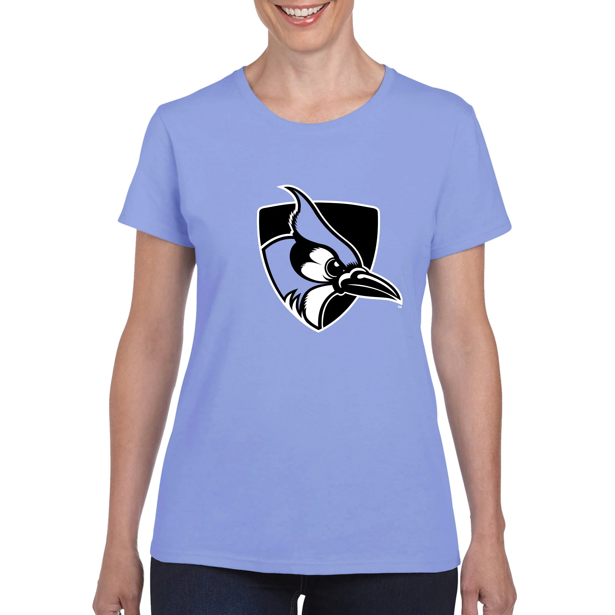 Johns Hopkins Blue Jays Primary Logo Women's T-Shirt - Carolina Blue - Image 3