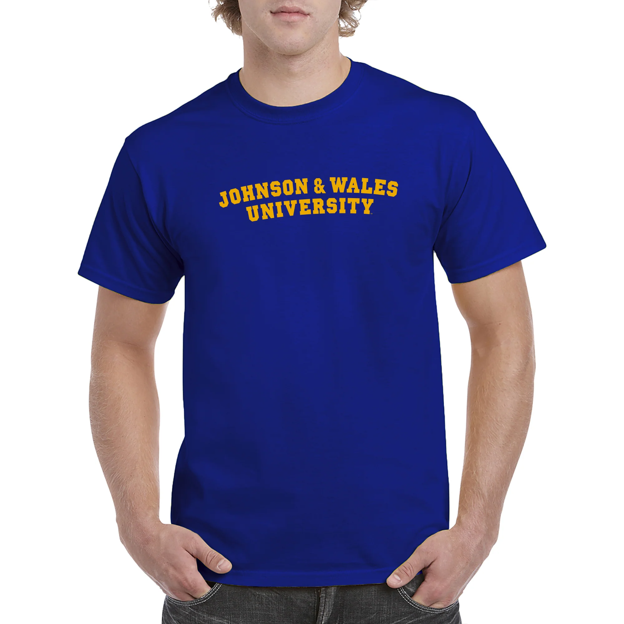 Johnson & Wales University Wildcats Basic Block Short Sleeve T Shirt - Cobalt - Image 4