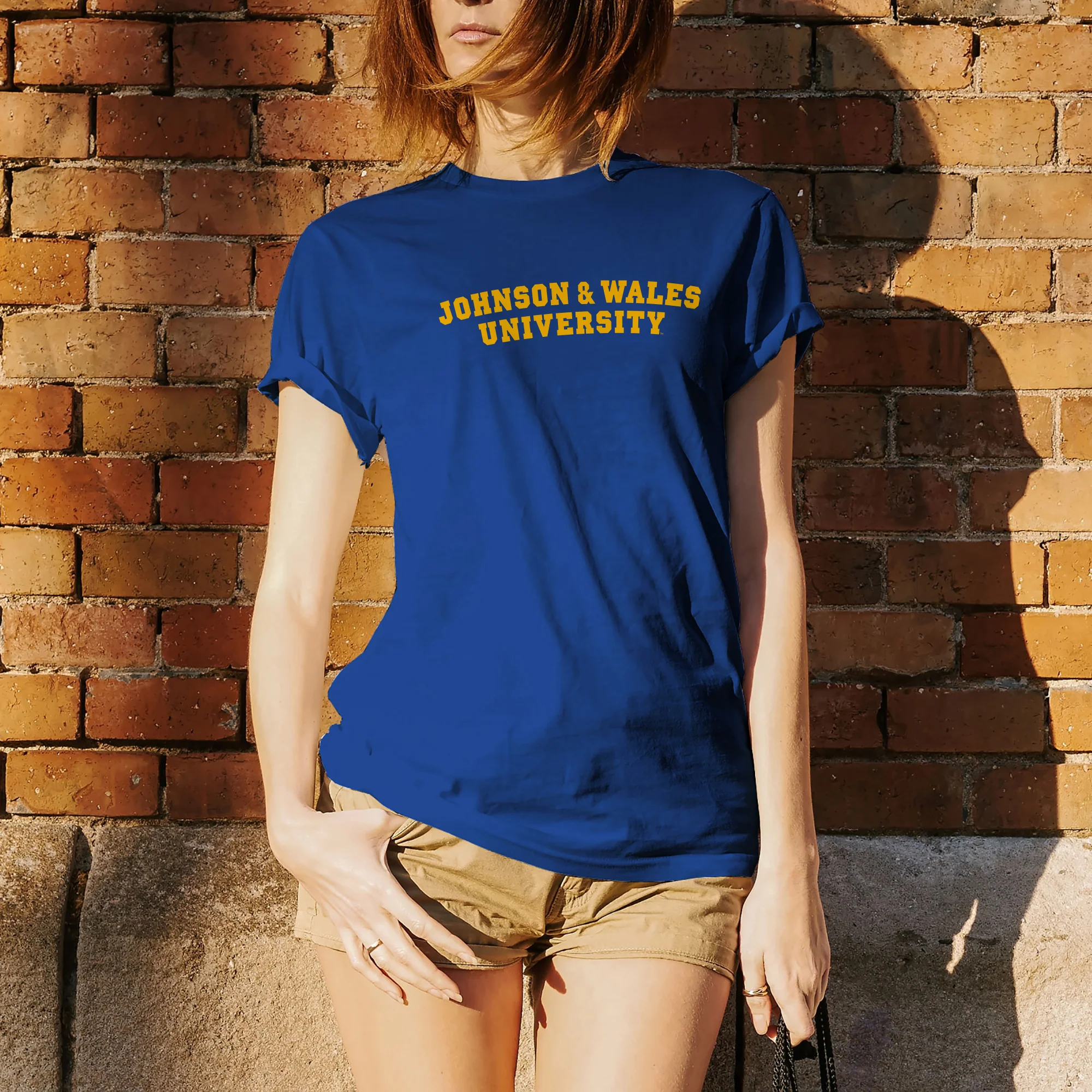 Johnson & Wales University Wildcats Basic Block Short Sleeve T Shirt - Cobalt - Image 5