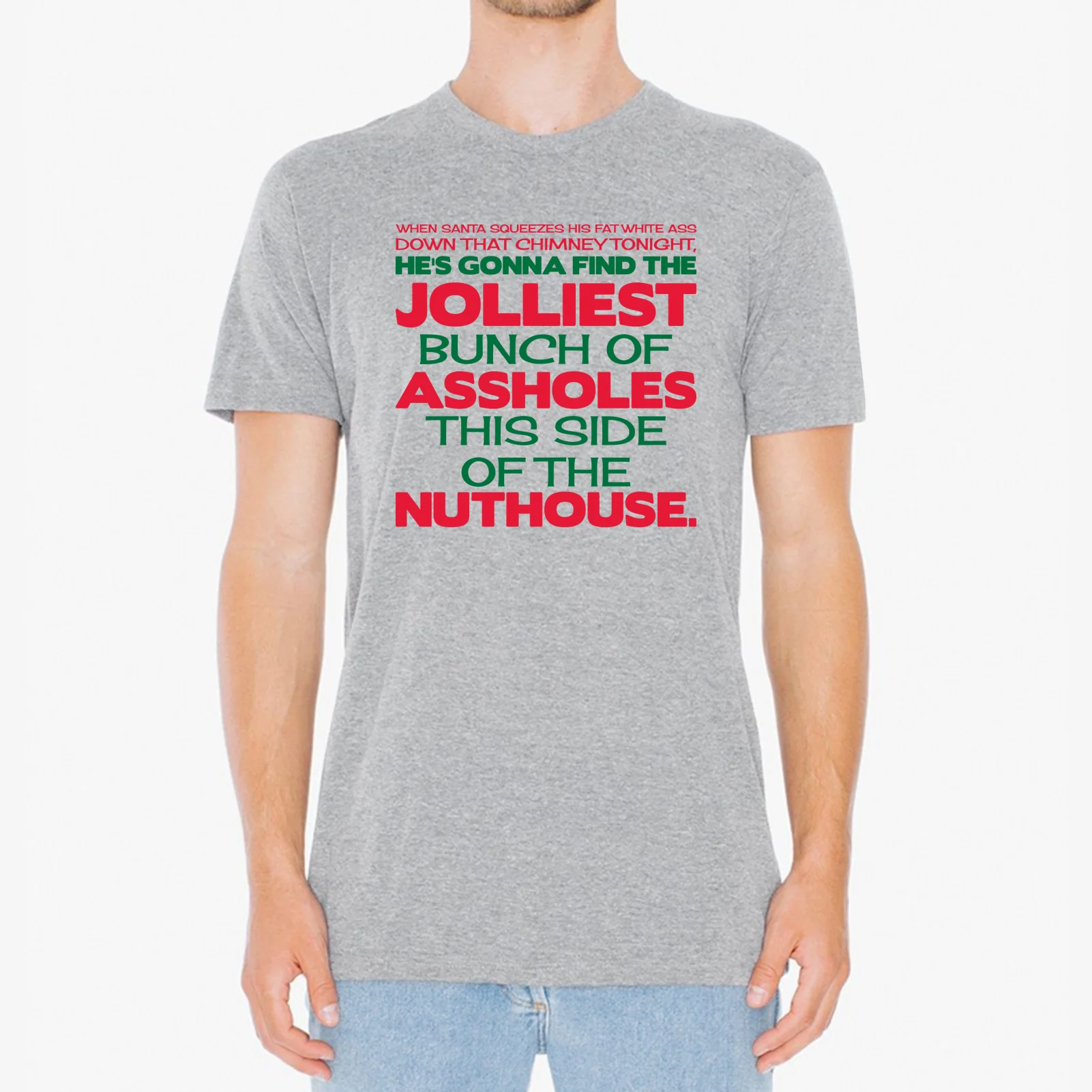 Jolliest Bunch of A-Holes - Christmas Vacation, Movie, Lampoon of National, Holiday, Winter - Funny Adult Graphic T-Shirt - Sport Grey - Image 4