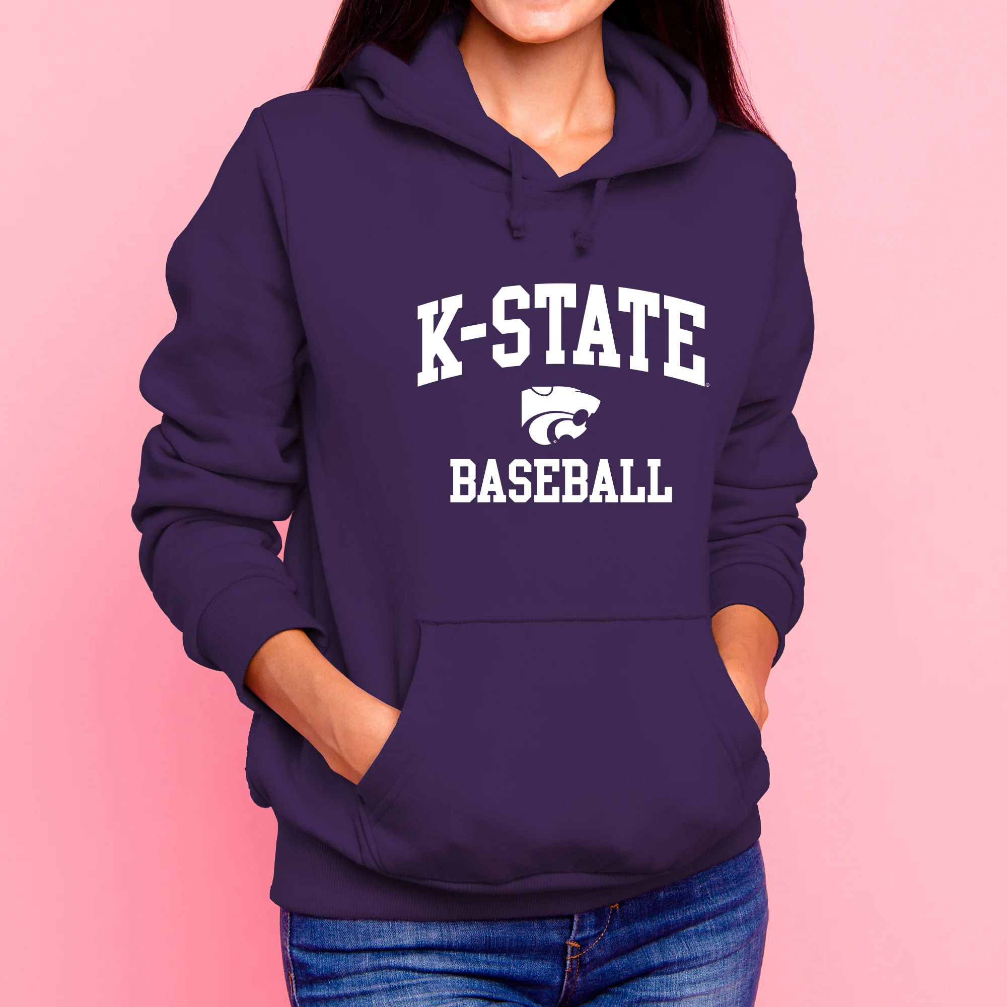 K-State Arch Logo Baseball Hoodie - Purple - Image 4