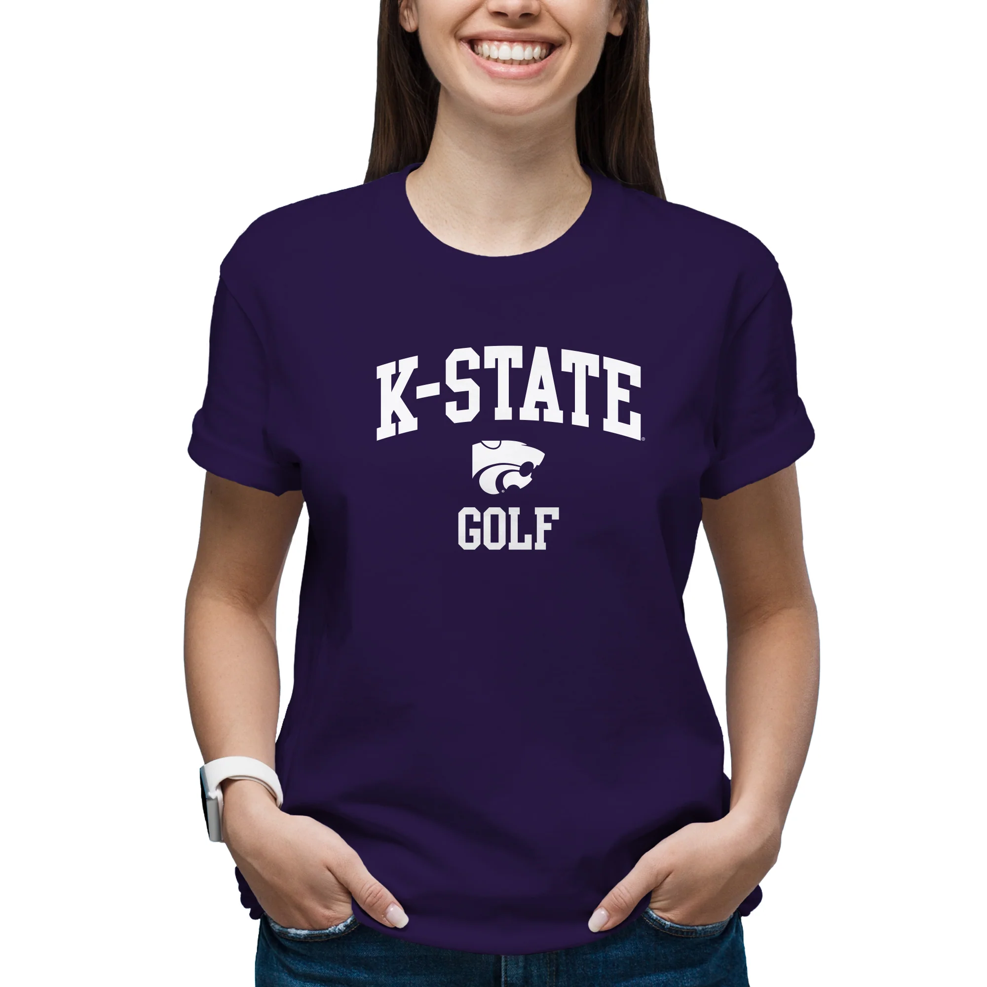K-State Arch Logo Golf T-Shirt - Purple - Image 4