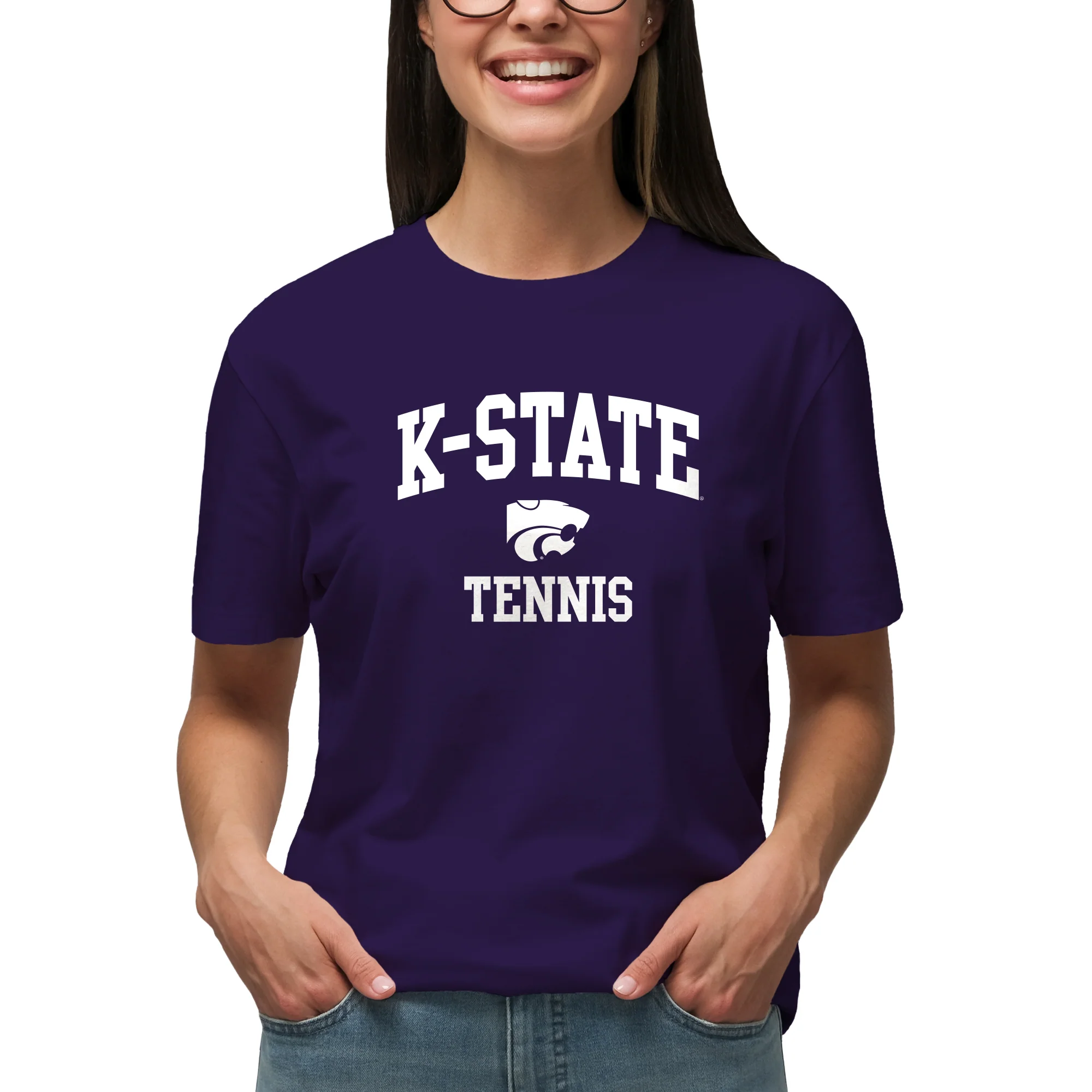 K-State Arch Logo Tennis T-Shirt - Purple - Image 4