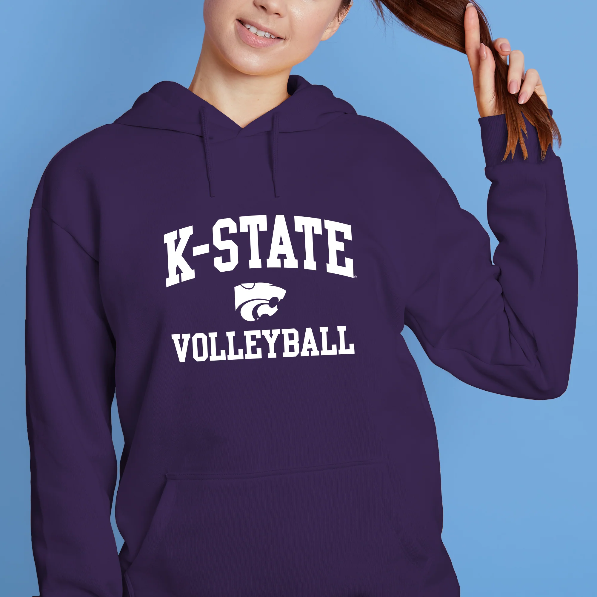 K-State Arch Logo Volleyball Hoodie - Purple - Image 4