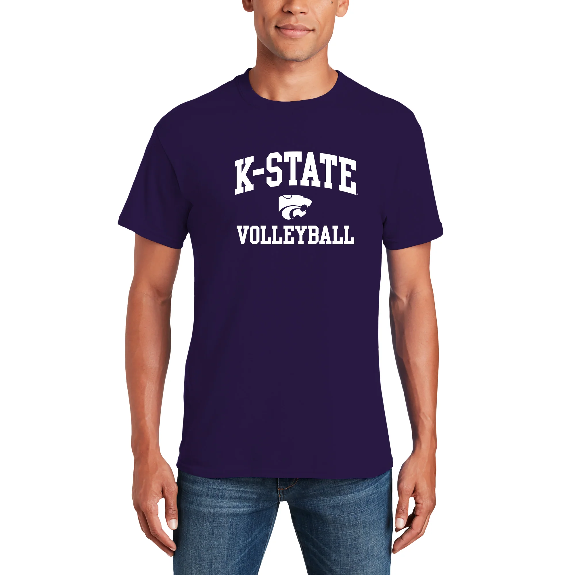 K-State Arch Logo Volleyball T-Shirt - Purple - Image 3