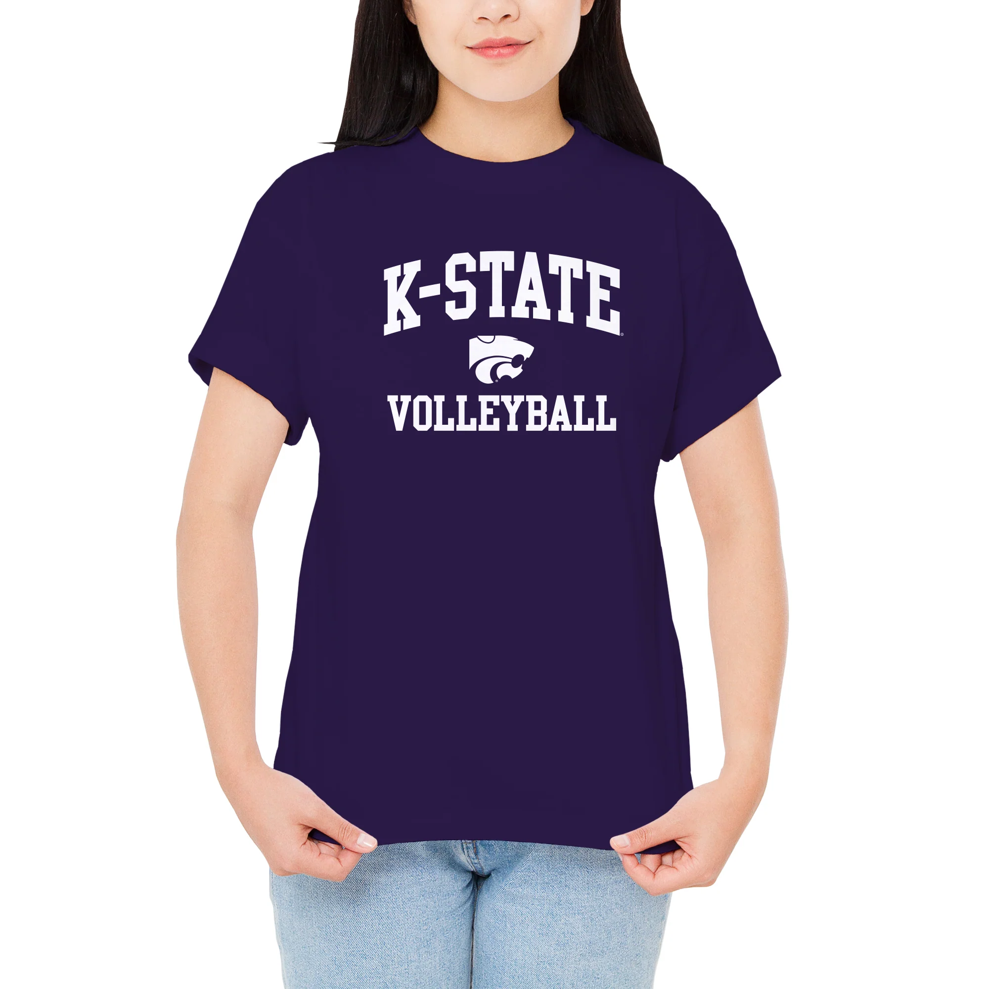 K-State Arch Logo Volleyball T-Shirt - Purple - Image 4