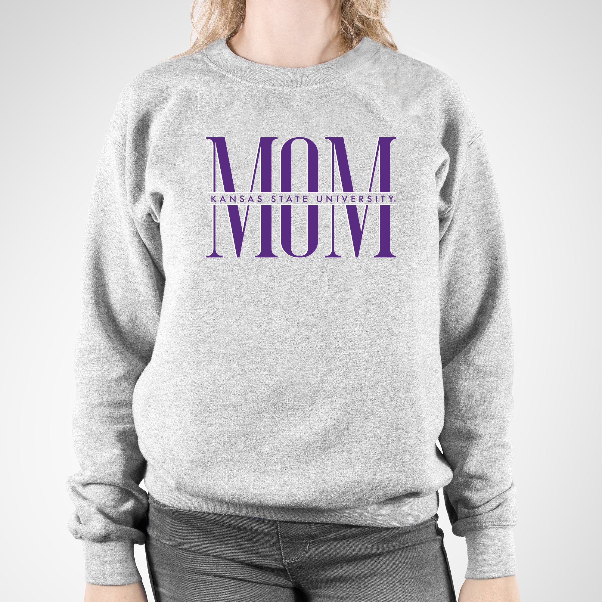 Kansas State Classic Mom Crewneck - Sport Grey - Image 3