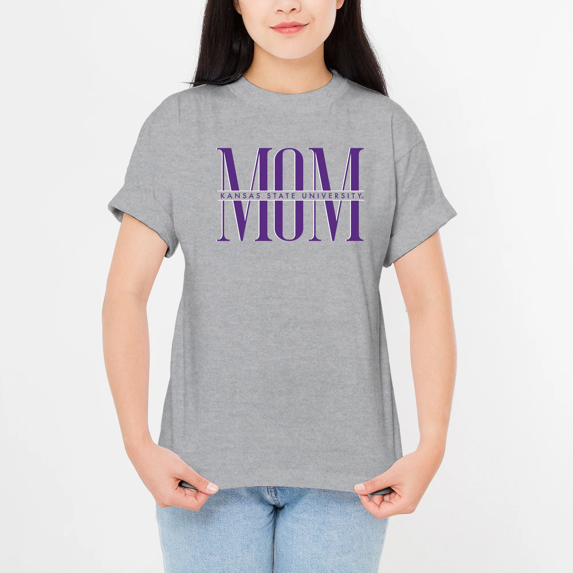 Kansas State Classic Mom T-Shirt - Sport Grey - Image 4