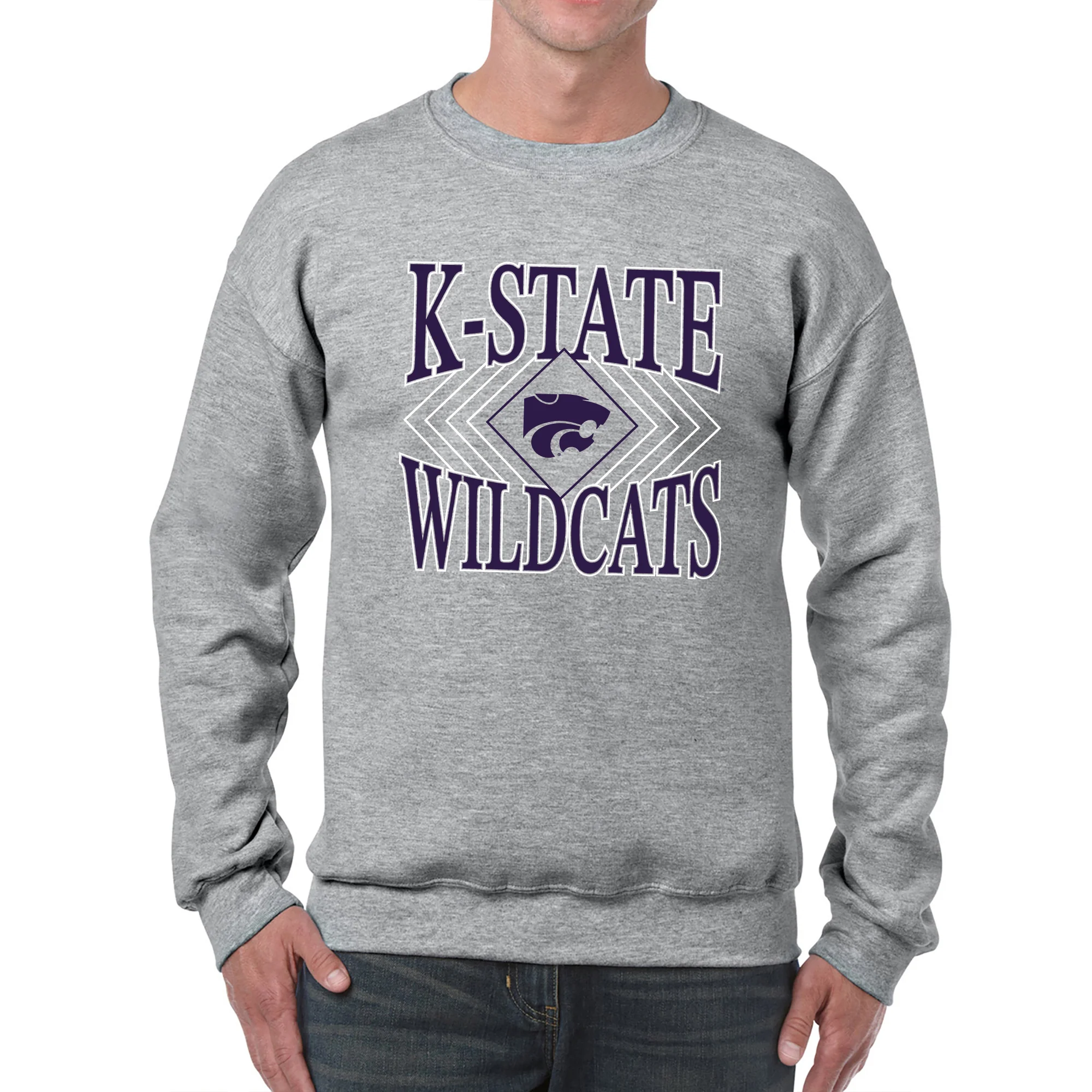 K-State Diamond Victory JA BTB Fleece Crewneck - Oxford - Image 3