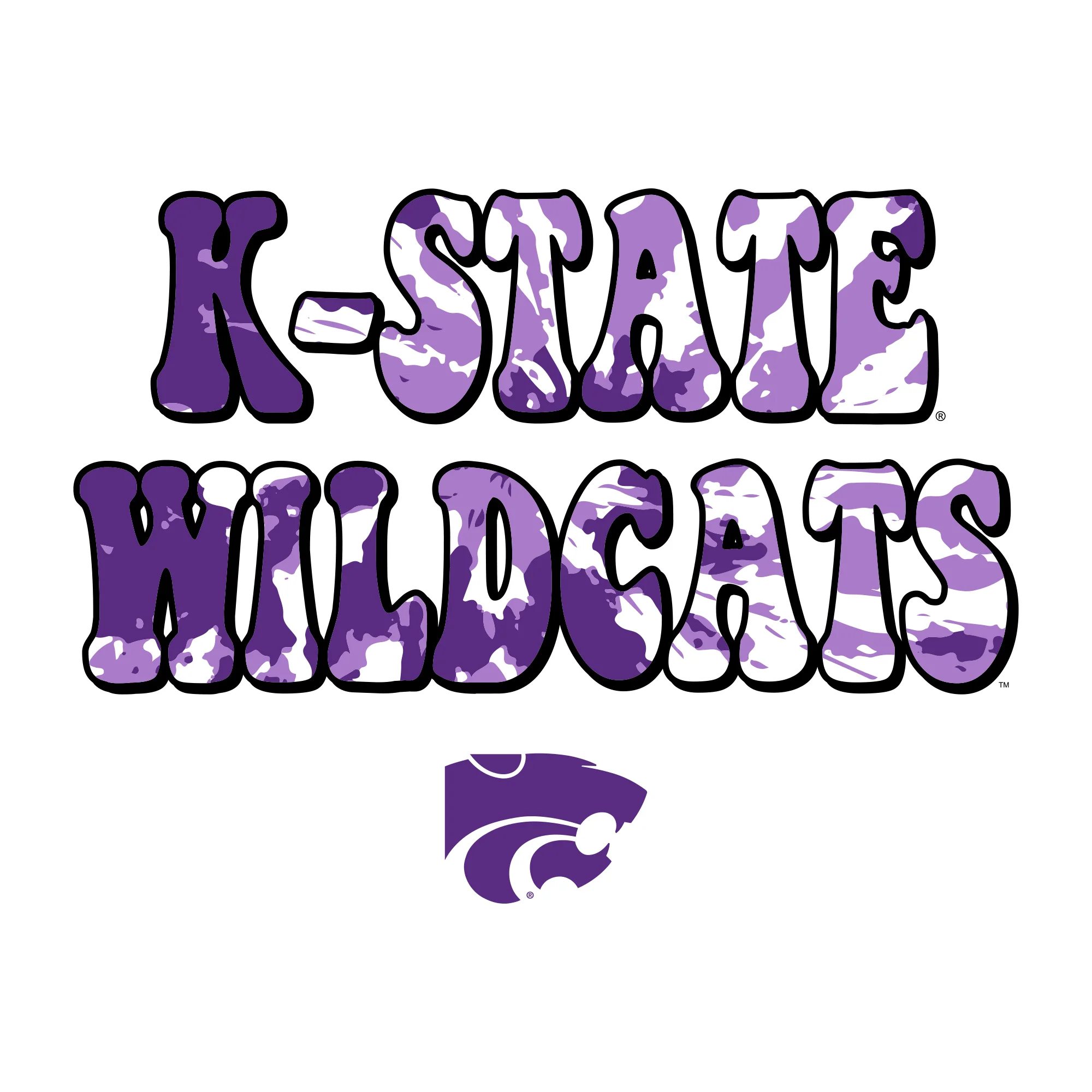 Kansas State Tie Dye Type Long Sleeve - White - Image 2