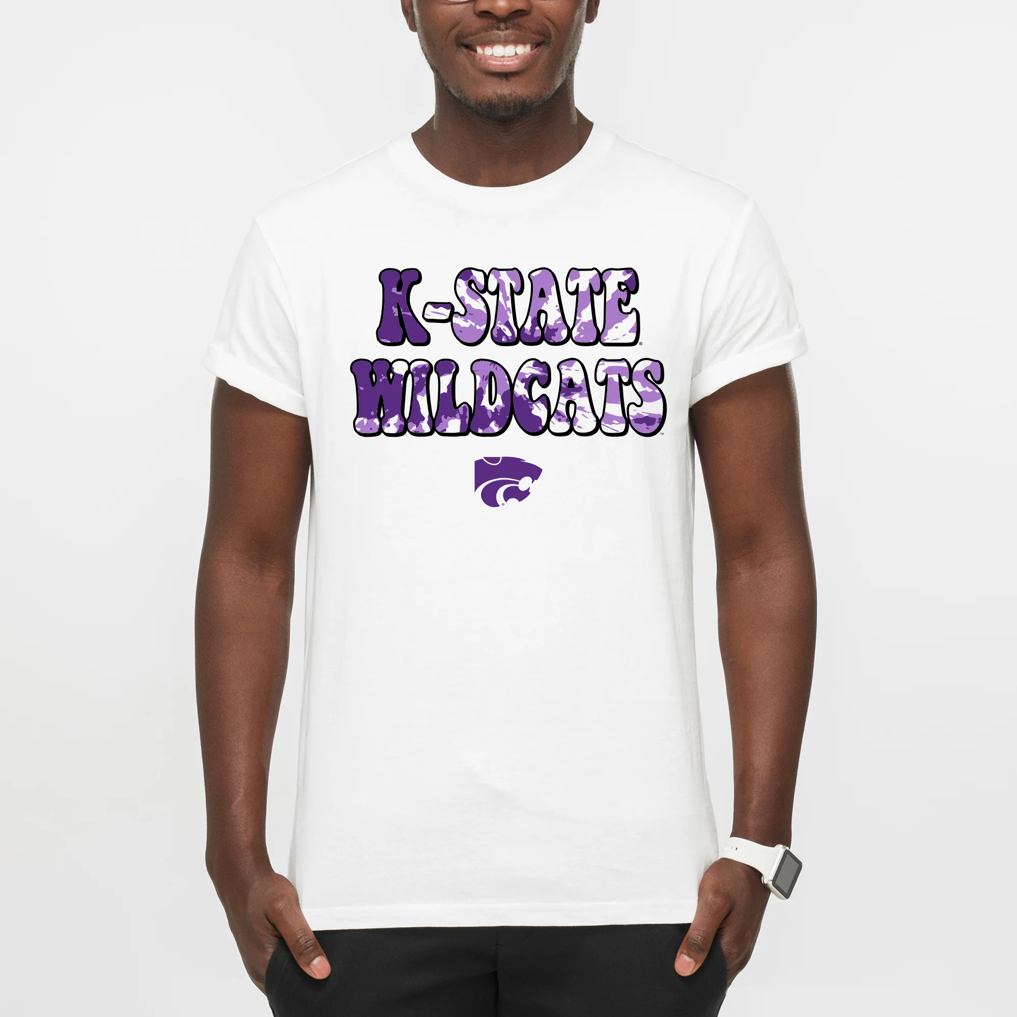 Kansas State Tie Dye Type T-Shirt - White - Image 5