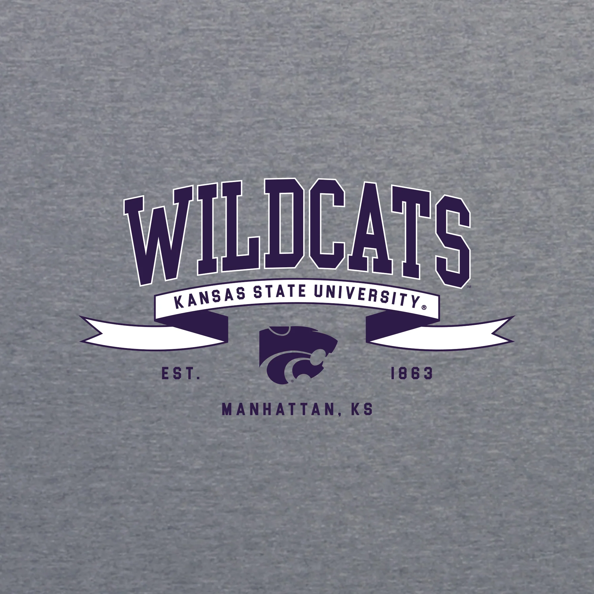 Kansas State Ribbon Flight NLA Triblend T-Shirt - Premium Heather - Image 2